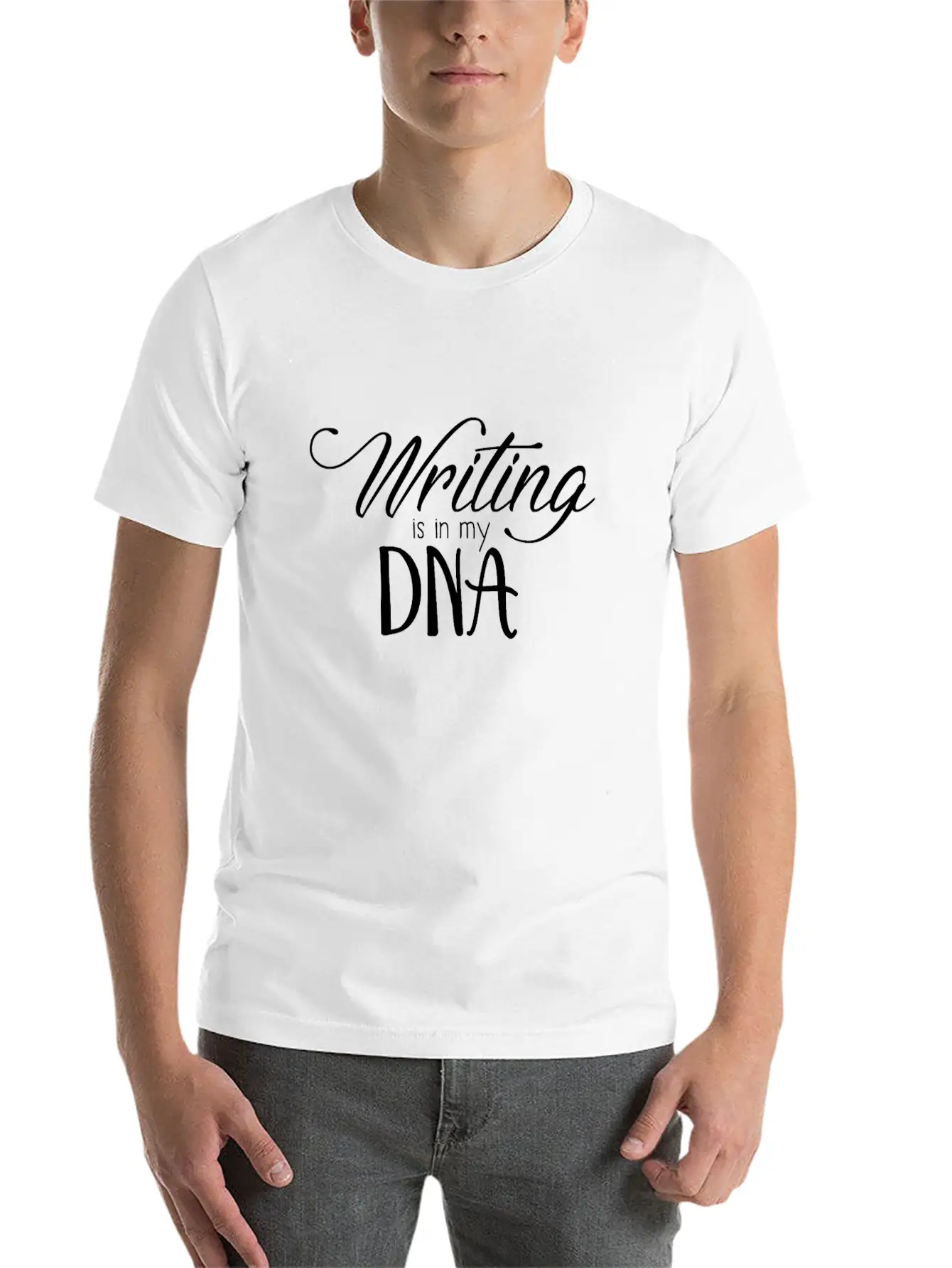Writing Is In My DNA Lightweight Cotton T-Shirt – Daily Comfort Graphic Shirt