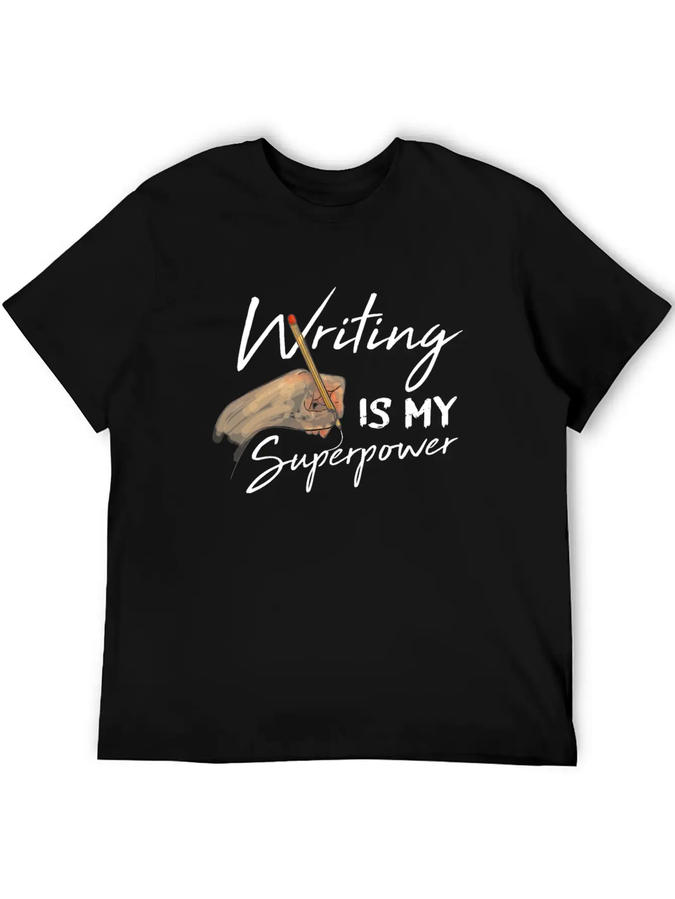 Writing Is My Superpower Motive For A Writer Relaxed Everyday Tee – Lightweight And Durable Cotton