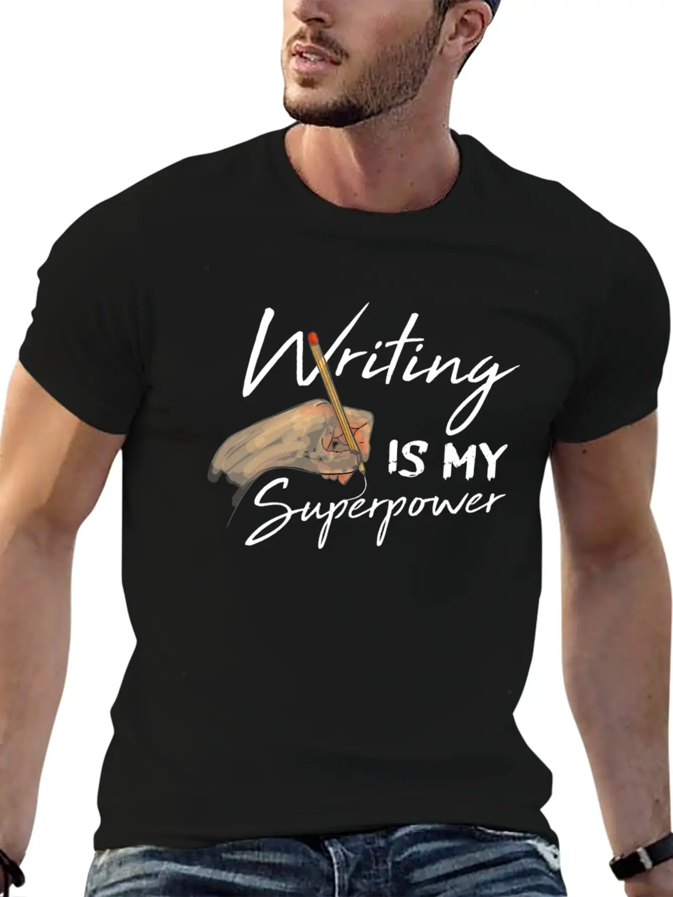 Writing Is My Superpower Motive For A Writer Relaxed Everyday Tee – Lightweight And Durable Cotton