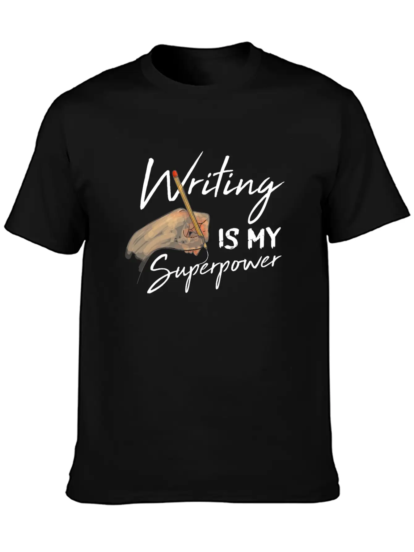 Writing Is My Superpower Motive For A Writer Relaxed Everyday Tee – Lightweight And Durable Cotton