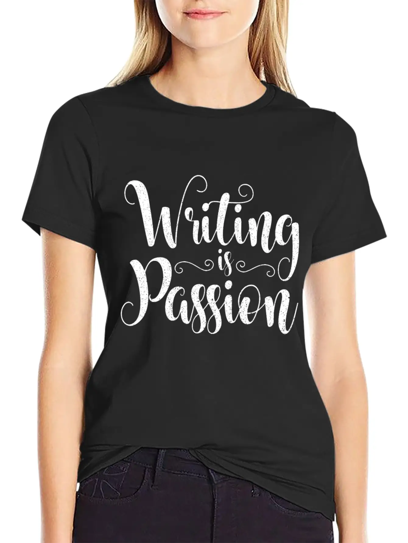Writing Is Passion Writer Author Book Novel Gift Basic Graphic T-Shirt – Daily Comfort In Soft Cotton