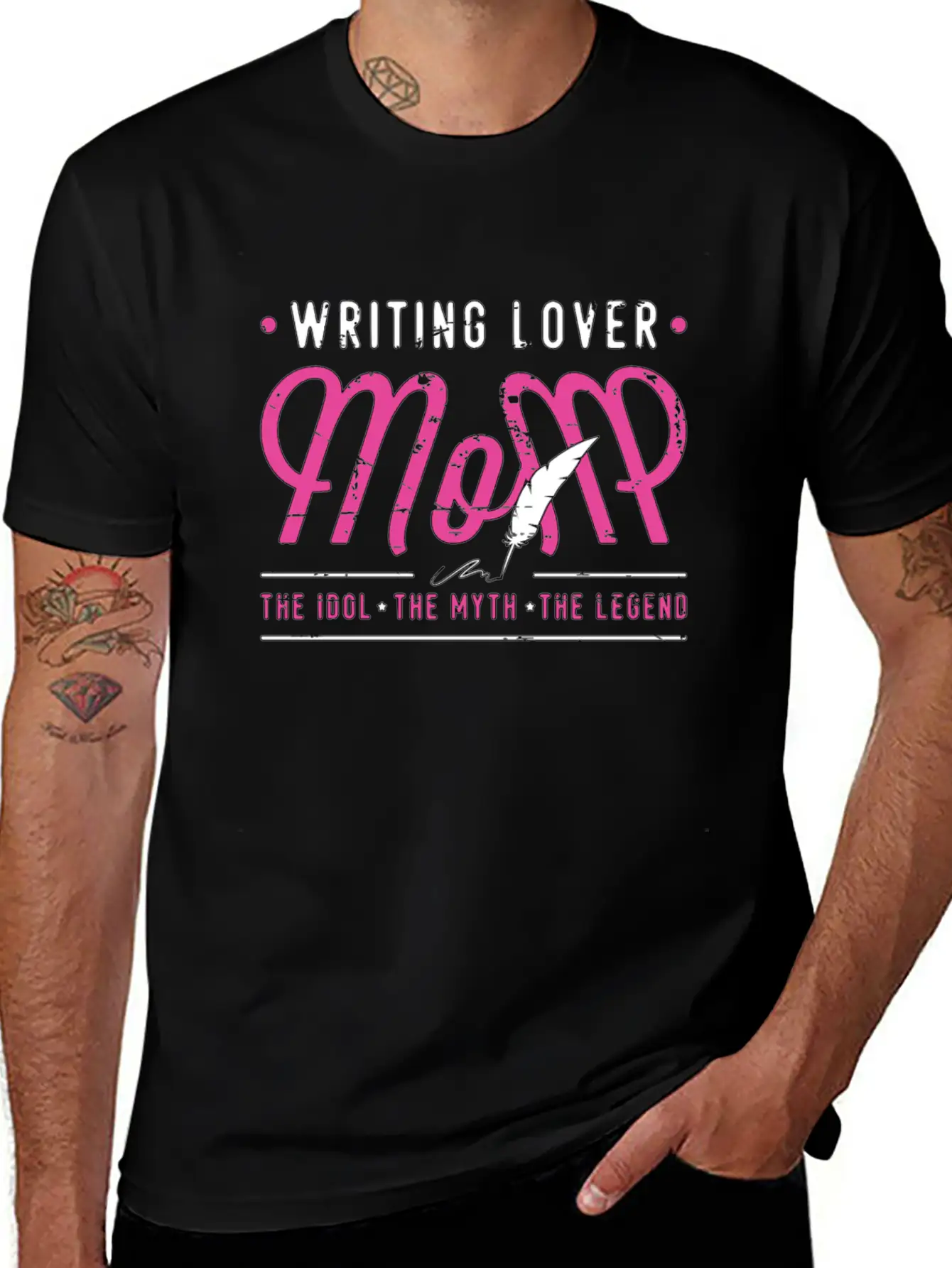 Writing Lover Mom The Idol The Myth Book Writer Stylish Everyday T-Shirt – Unisex Basic Cotton Tee
