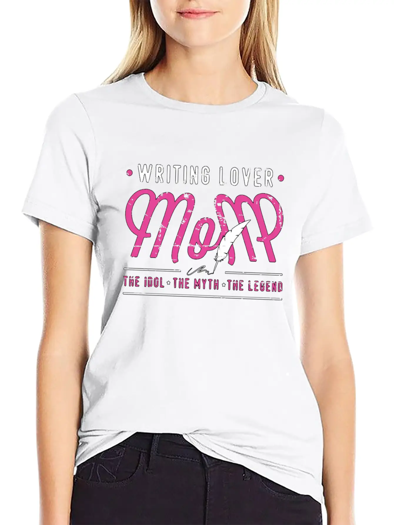 Writing Lover Mom The Idol The Myth Book Writer Stylish Everyday T-Shirt – Unisex Basic Cotton Tee