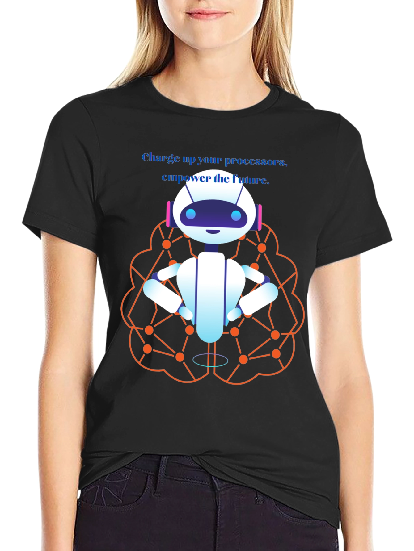 AI Robot Brain T-Shirt - Charge Up the Future
