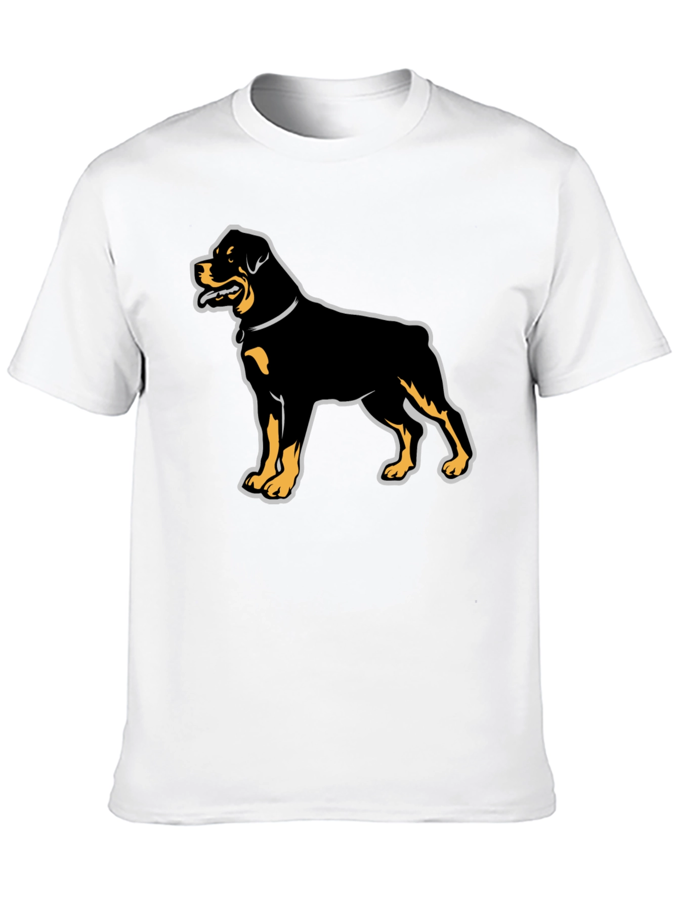 Rottweiler Graphic Tee - Black Cotton Casual T-Shirt