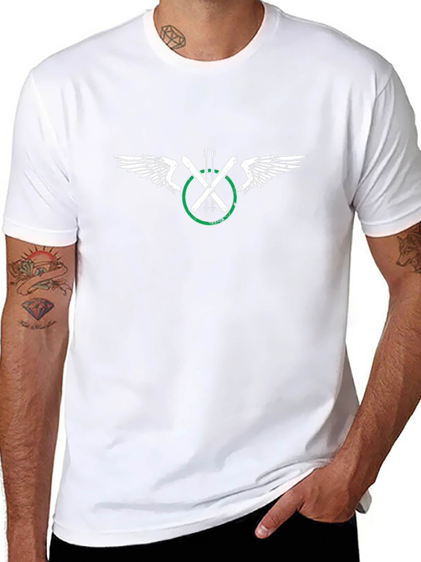 Winged Ski T-Shirt - Black