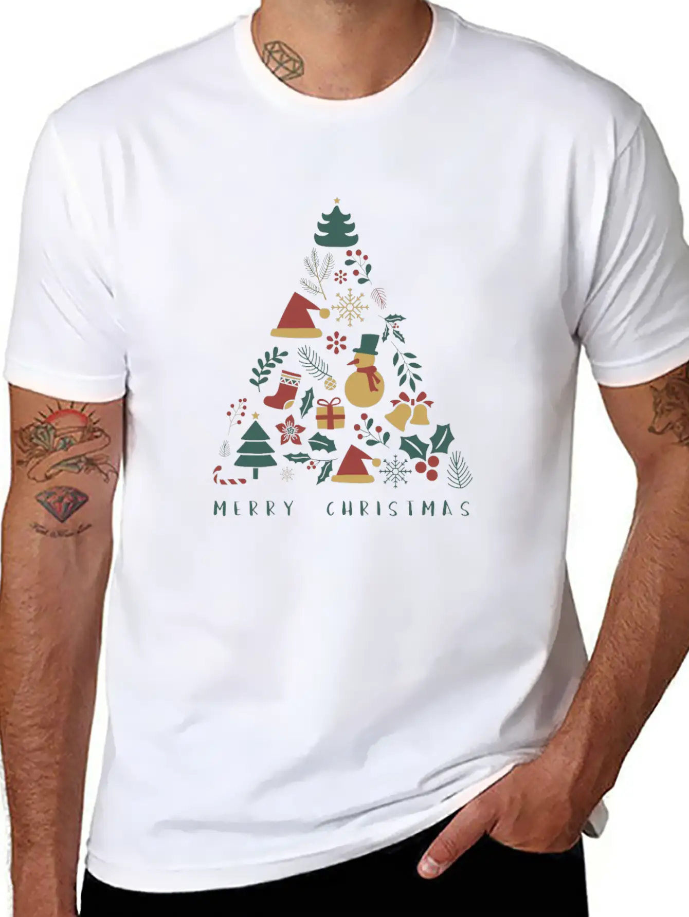 Xmas Tree Lightweight Cotton T-Shirt – Daily Comfort Graphic Shirt