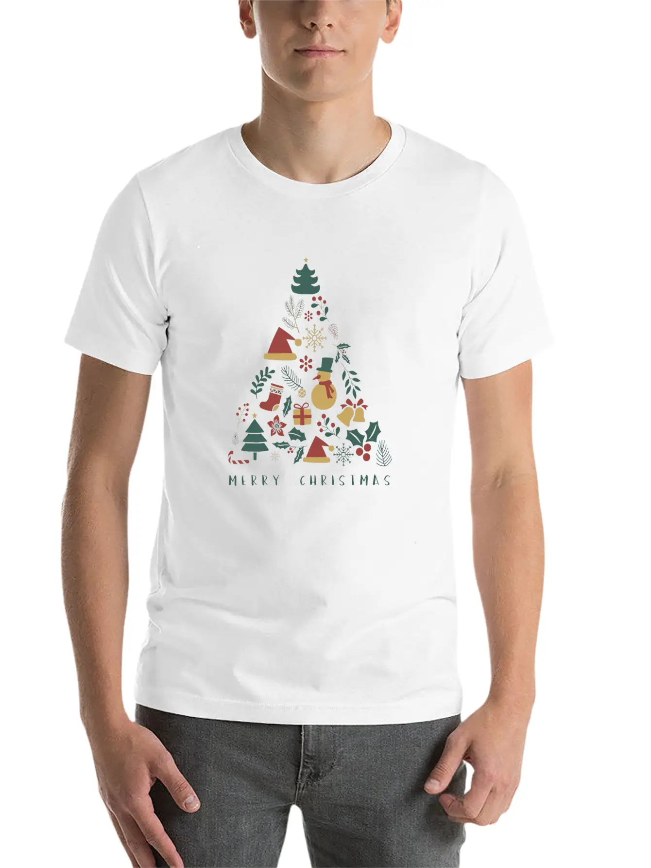 Xmas Tree Lightweight Cotton T-Shirt – Daily Comfort Graphic Shirt
