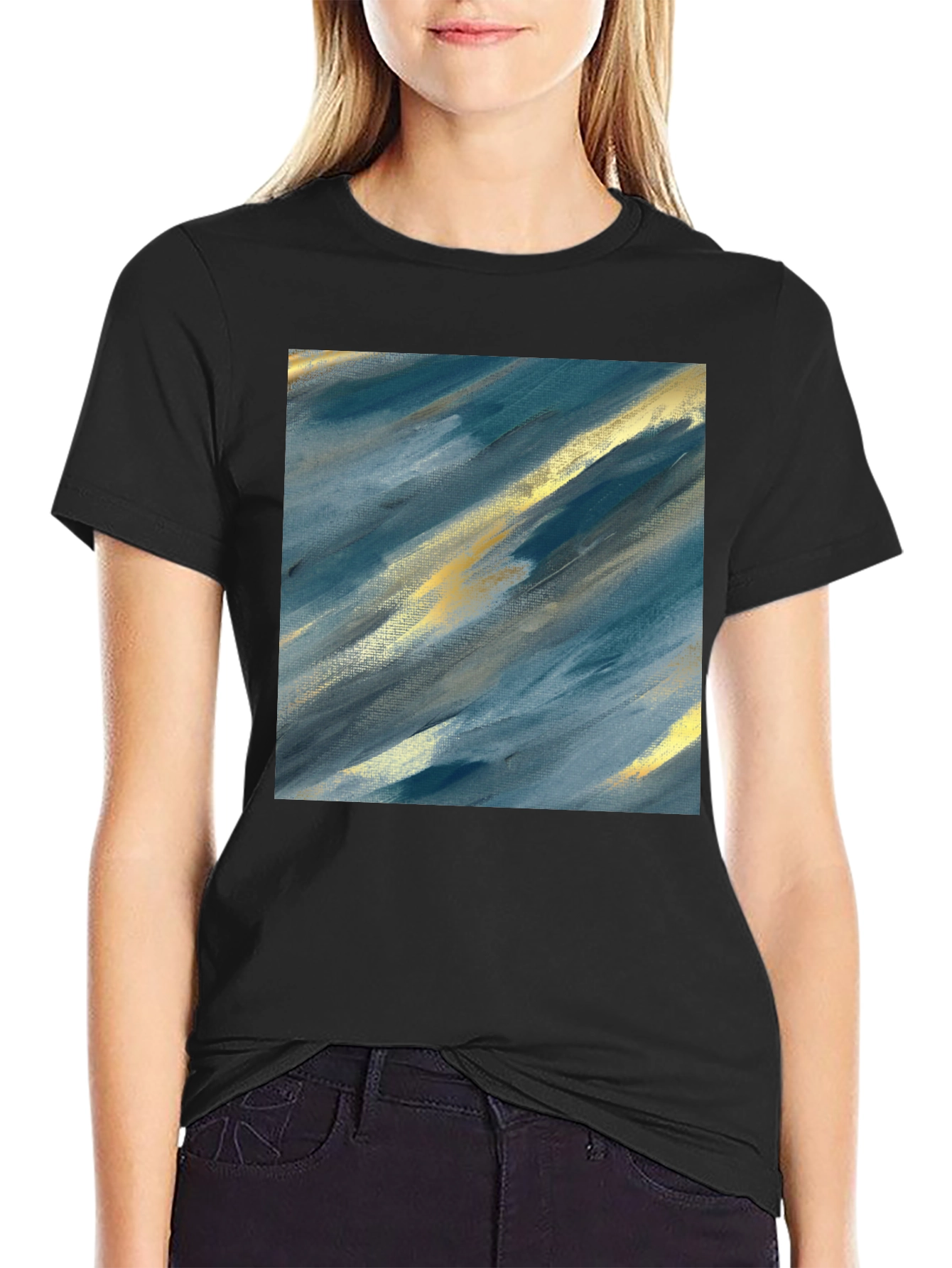 Abstract Art Tee - Modern Brushstroke Design