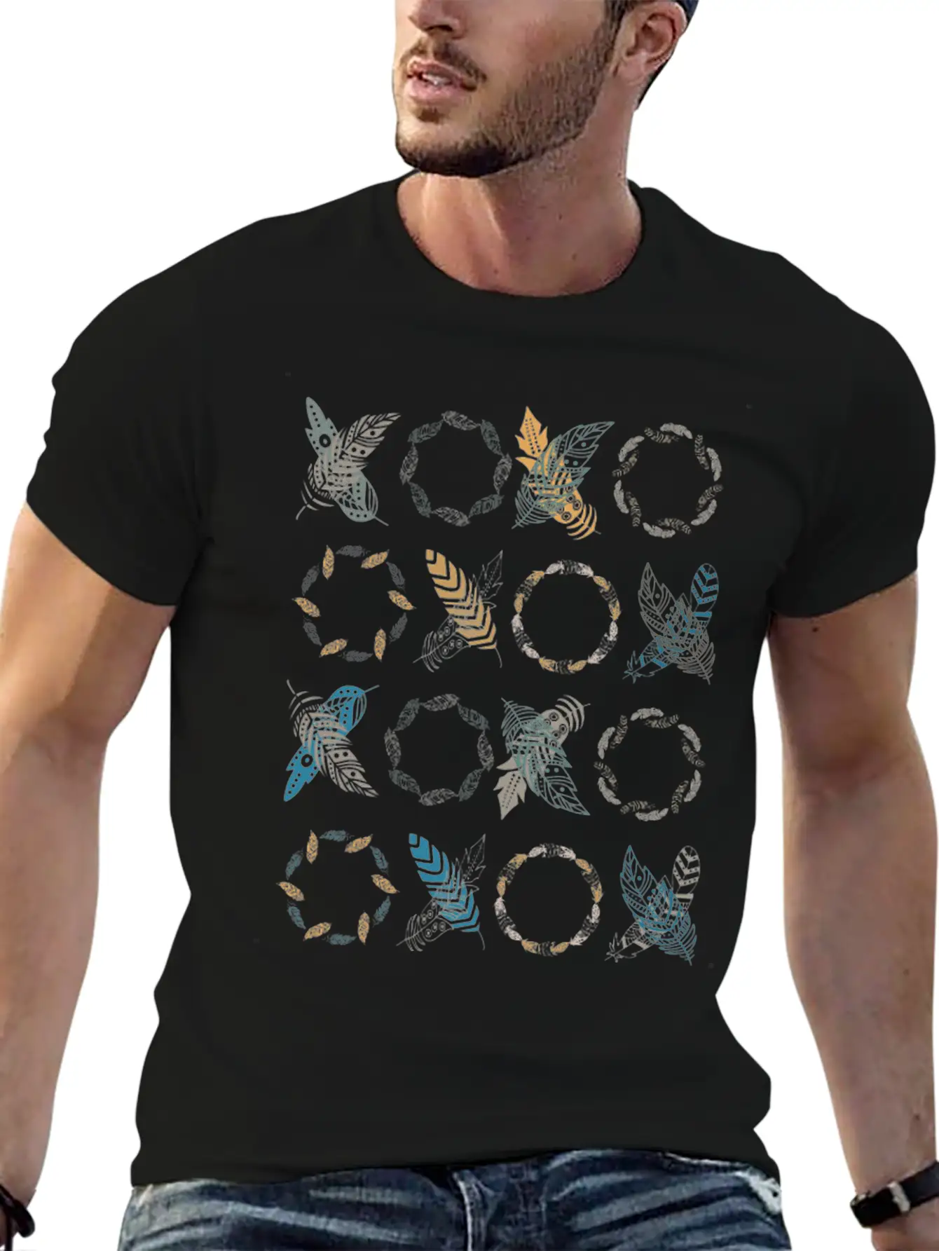 Xoxo Feathers Boho Decoration Lightweight Cotton T-Shirt – Daily Comfort Graphic Shirt