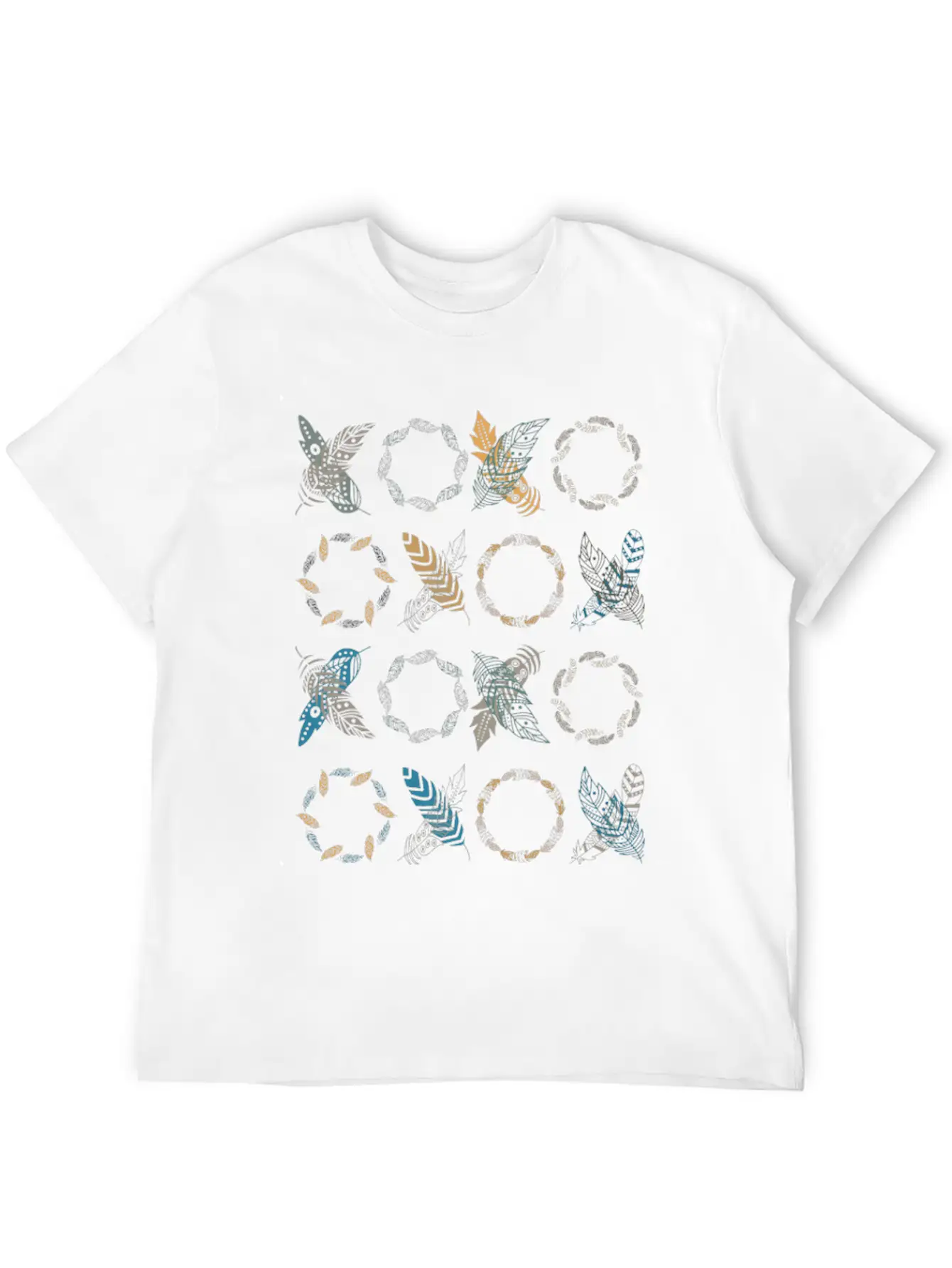 Xoxo Feathers Boho Decoration Lightweight Cotton T-Shirt – Daily Comfort Graphic Shirt
