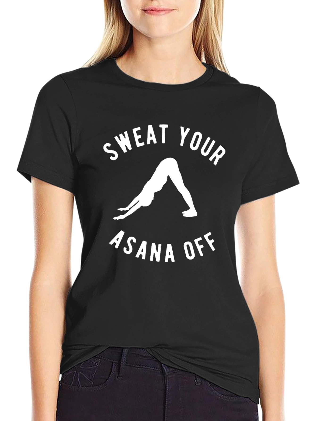 Sweat Your Asana Off Yoga T-Shirt - Black