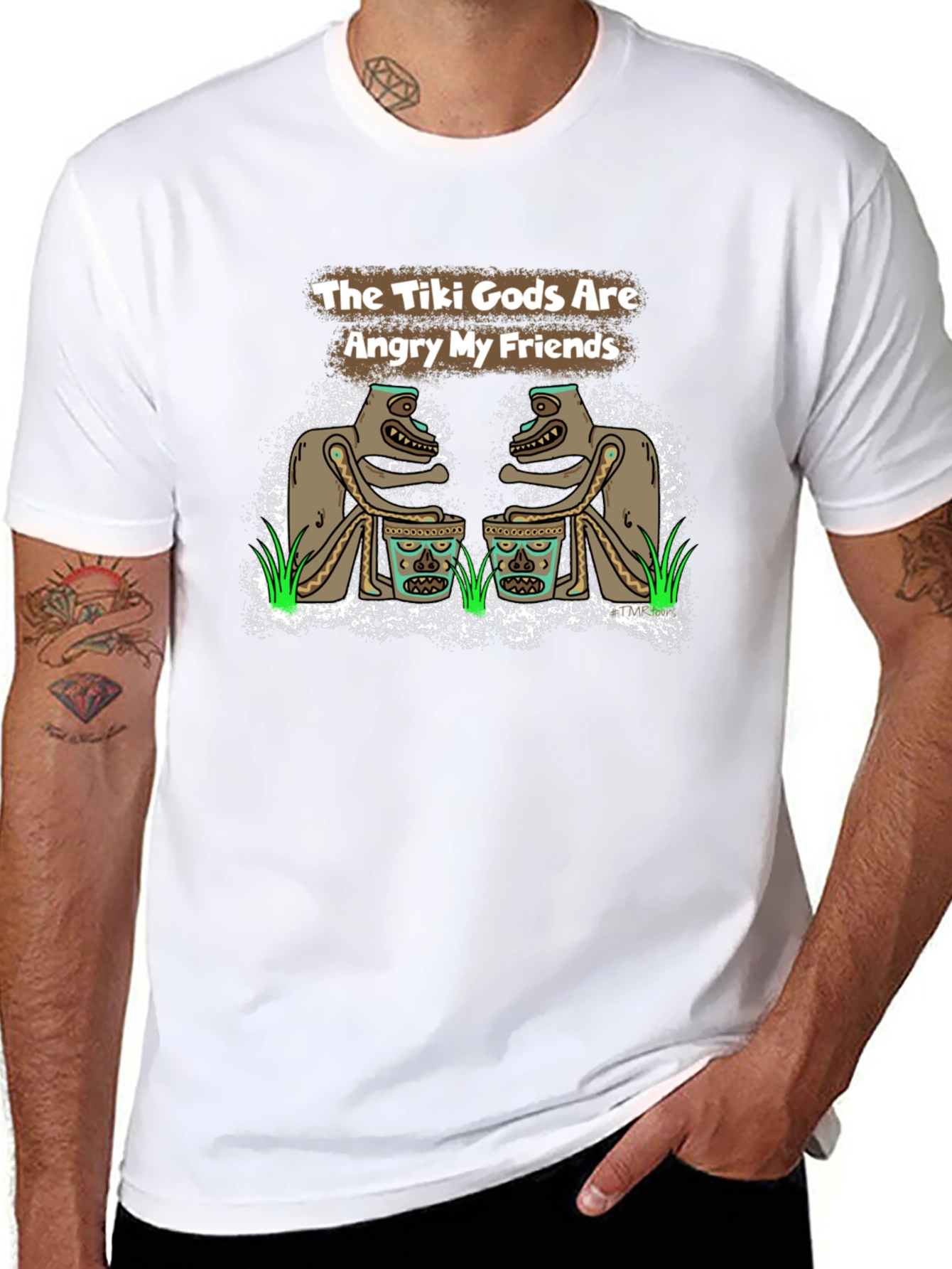 The Tiki Gods Are Angry My Friends Black T-Shirt