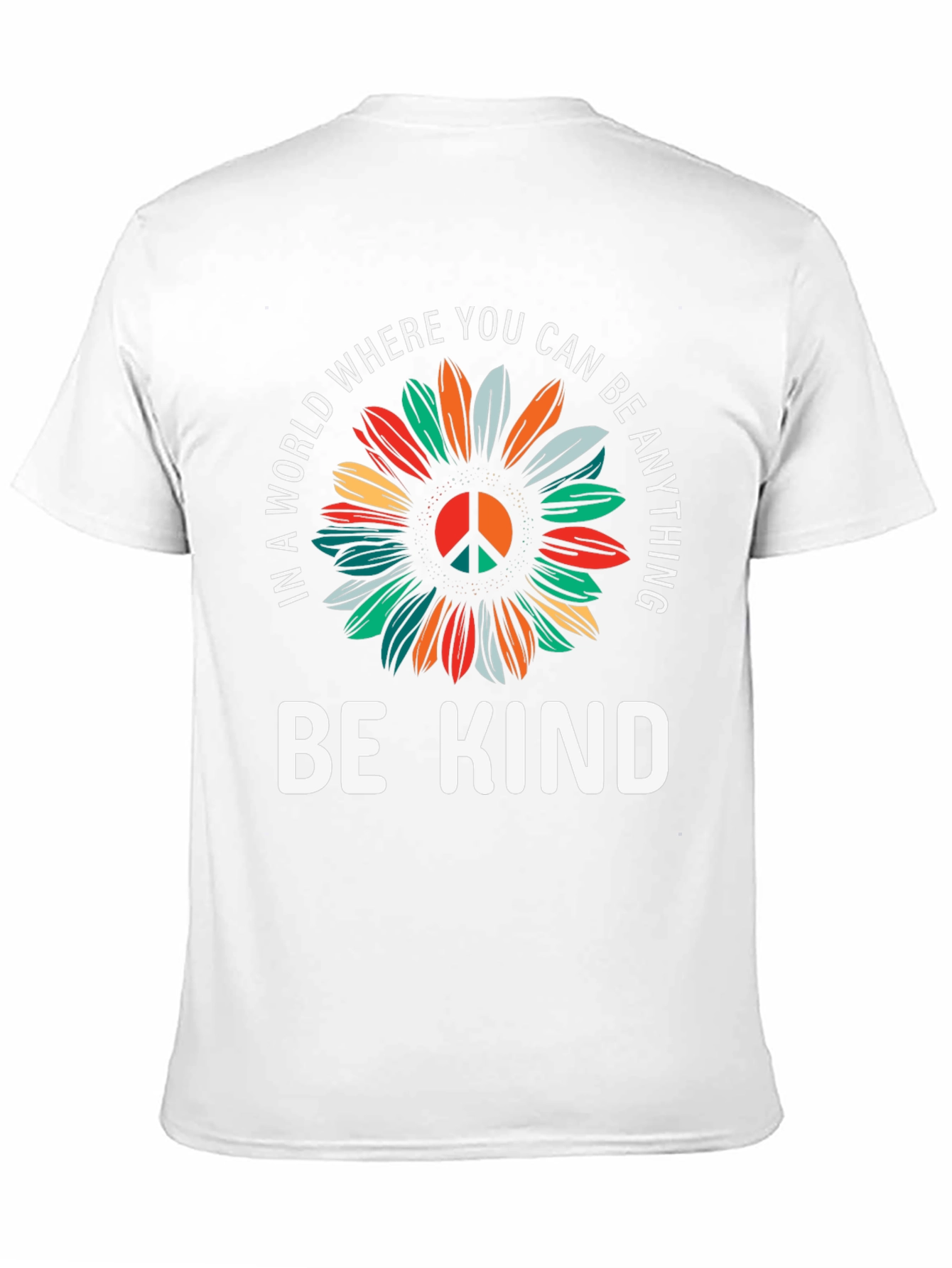 Be Kind Sunflower Graphic Tee - Black Cotton T-Shirt