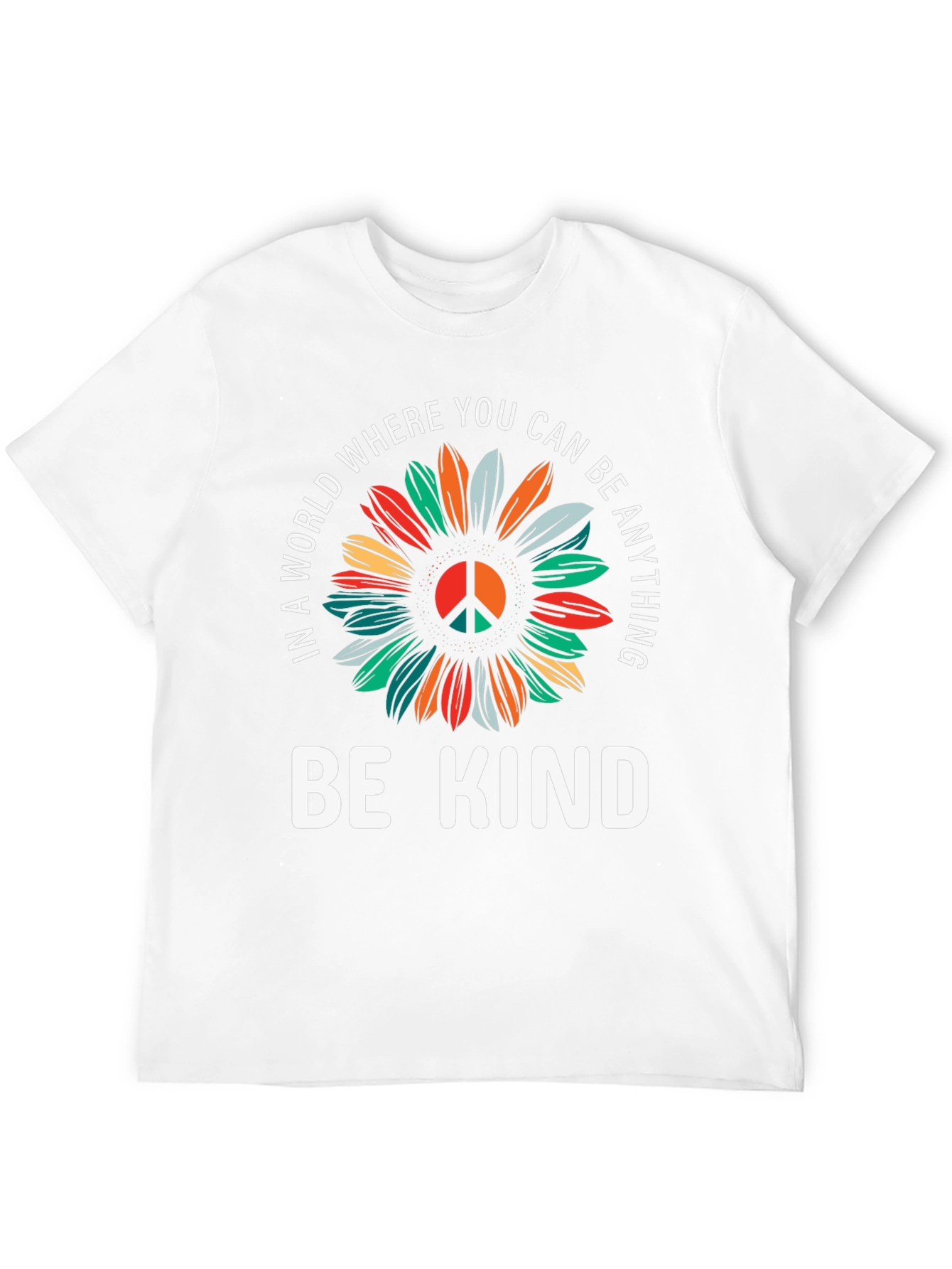 Be Kind Sunflower Graphic Tee - Black Cotton T-Shirt