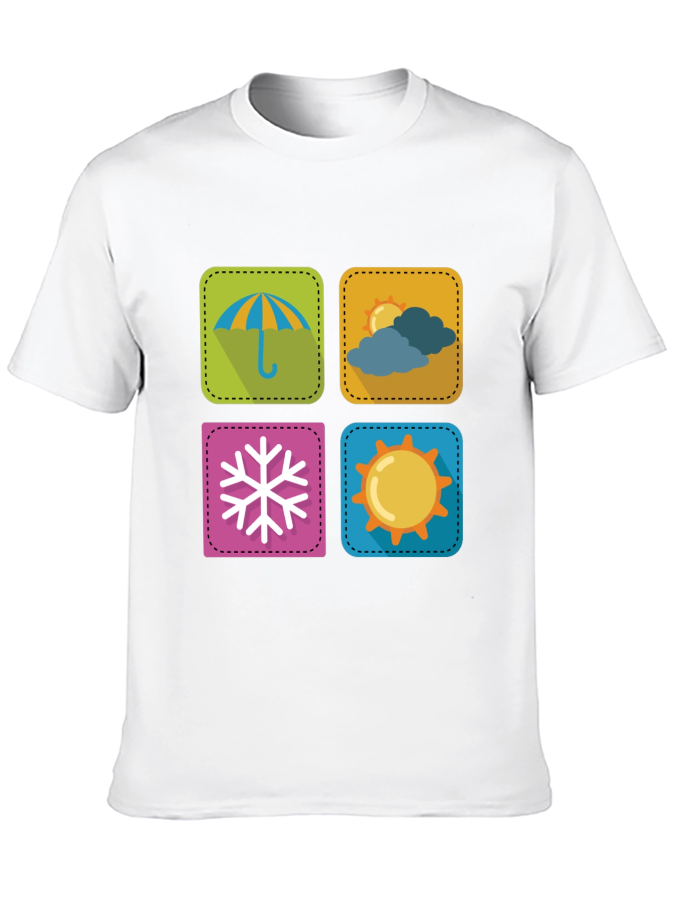 Weather Icon Graphic Print Black T-Shirt