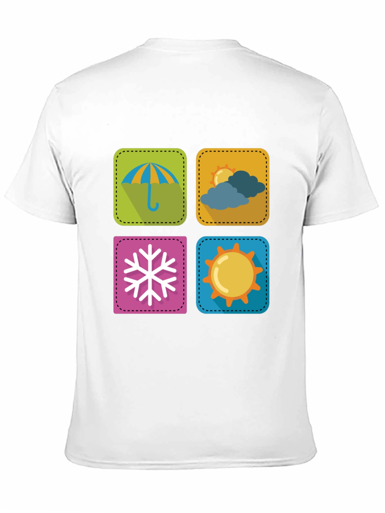 Weather Icon Graphic Print Black T-Shirt