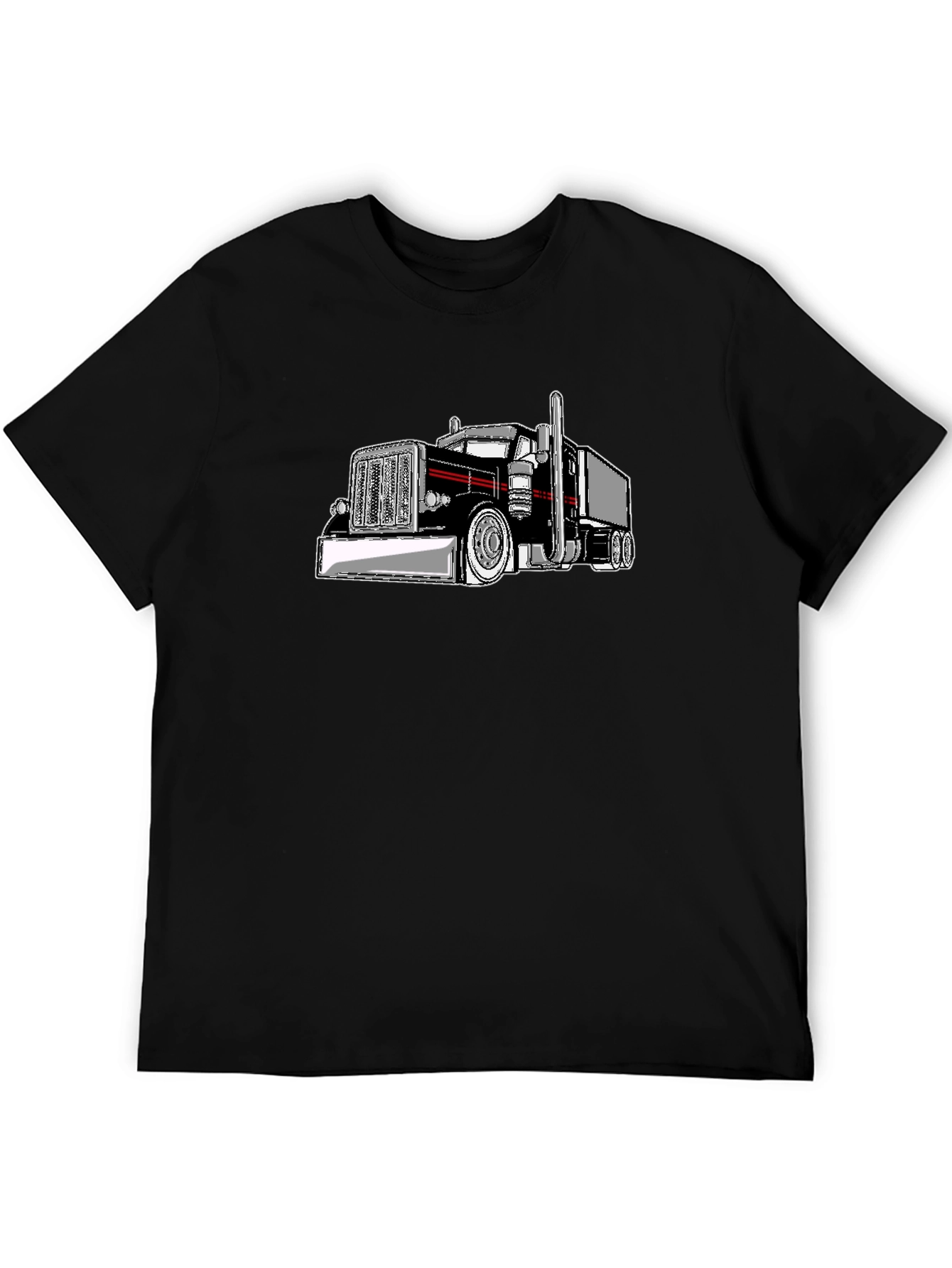 Truck Graphic Black T-Shirt for Men