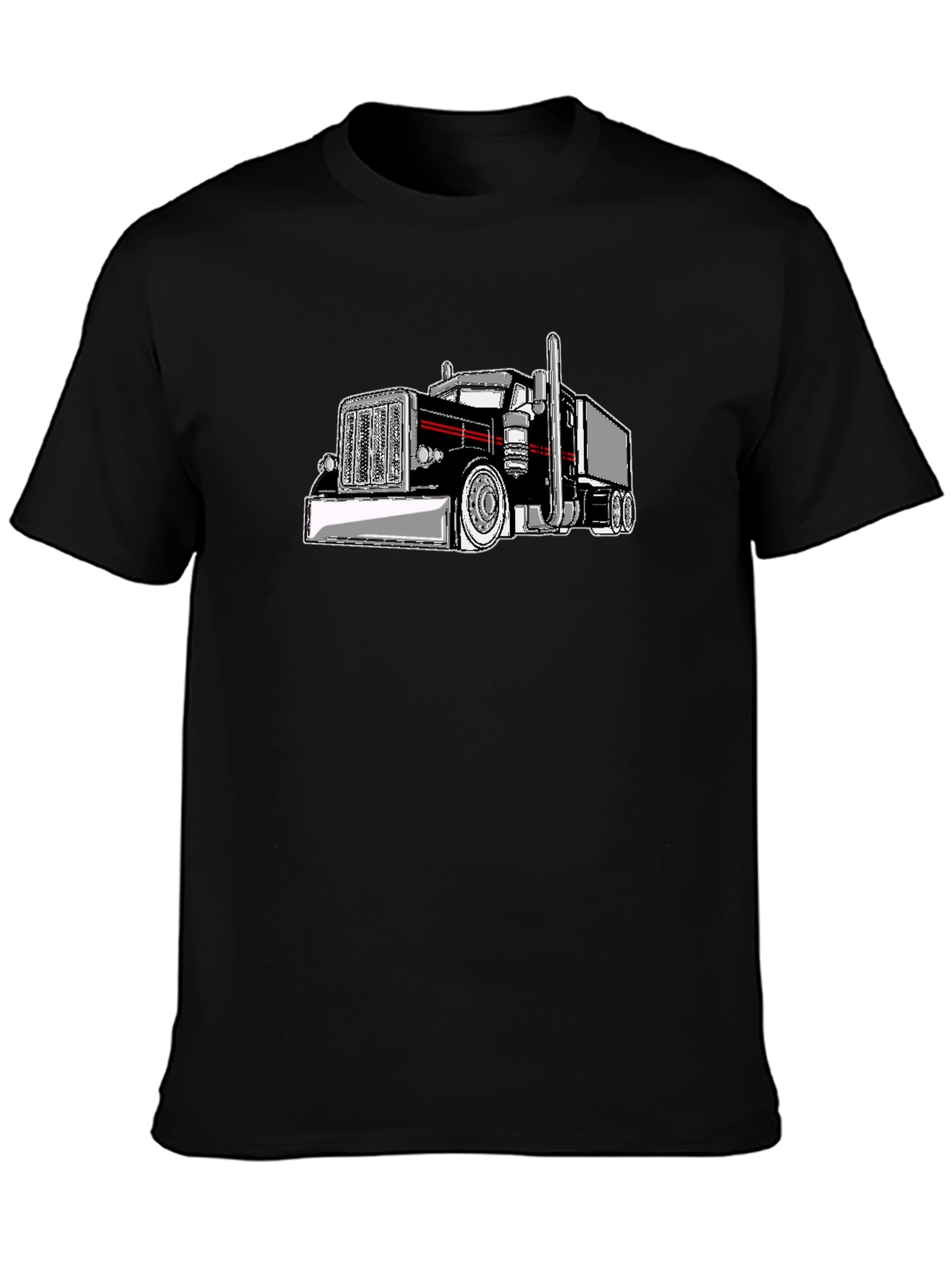 Truck Graphic Black T-Shirt for Men
