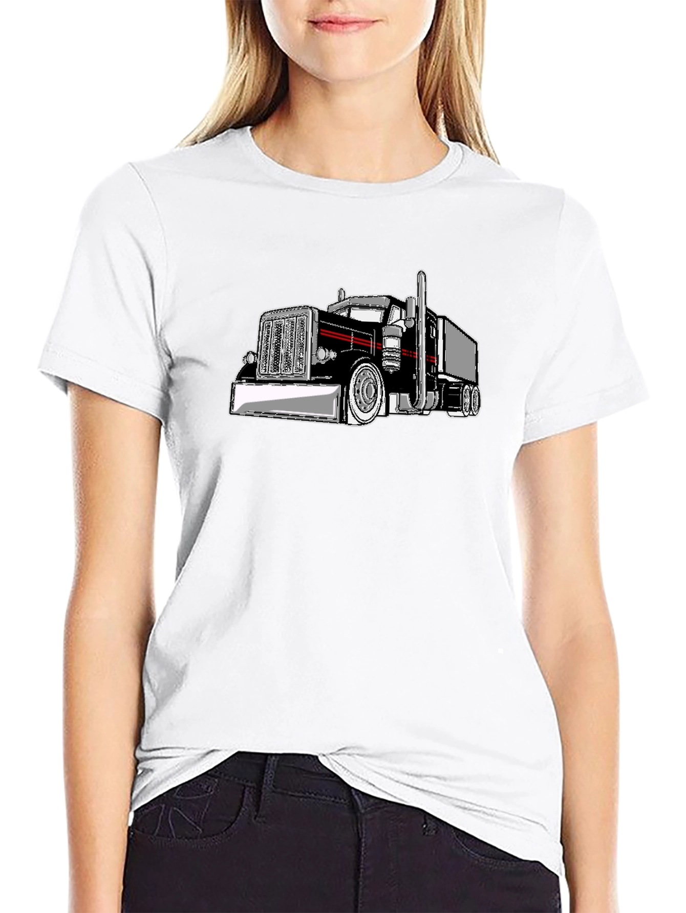 Truck Graphic Black T-Shirt for Men