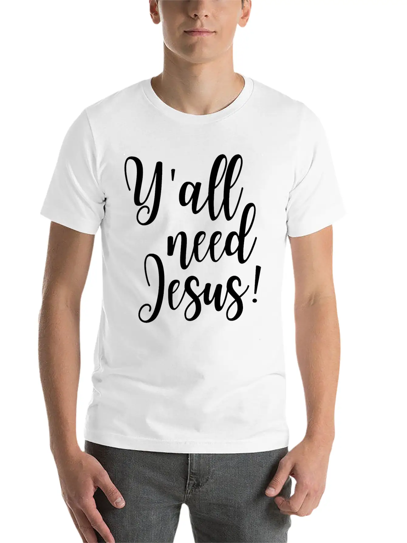 Y'all Need Jesus Lightweight Cotton T-Shirt – Daily Comfort Graphic Shirt