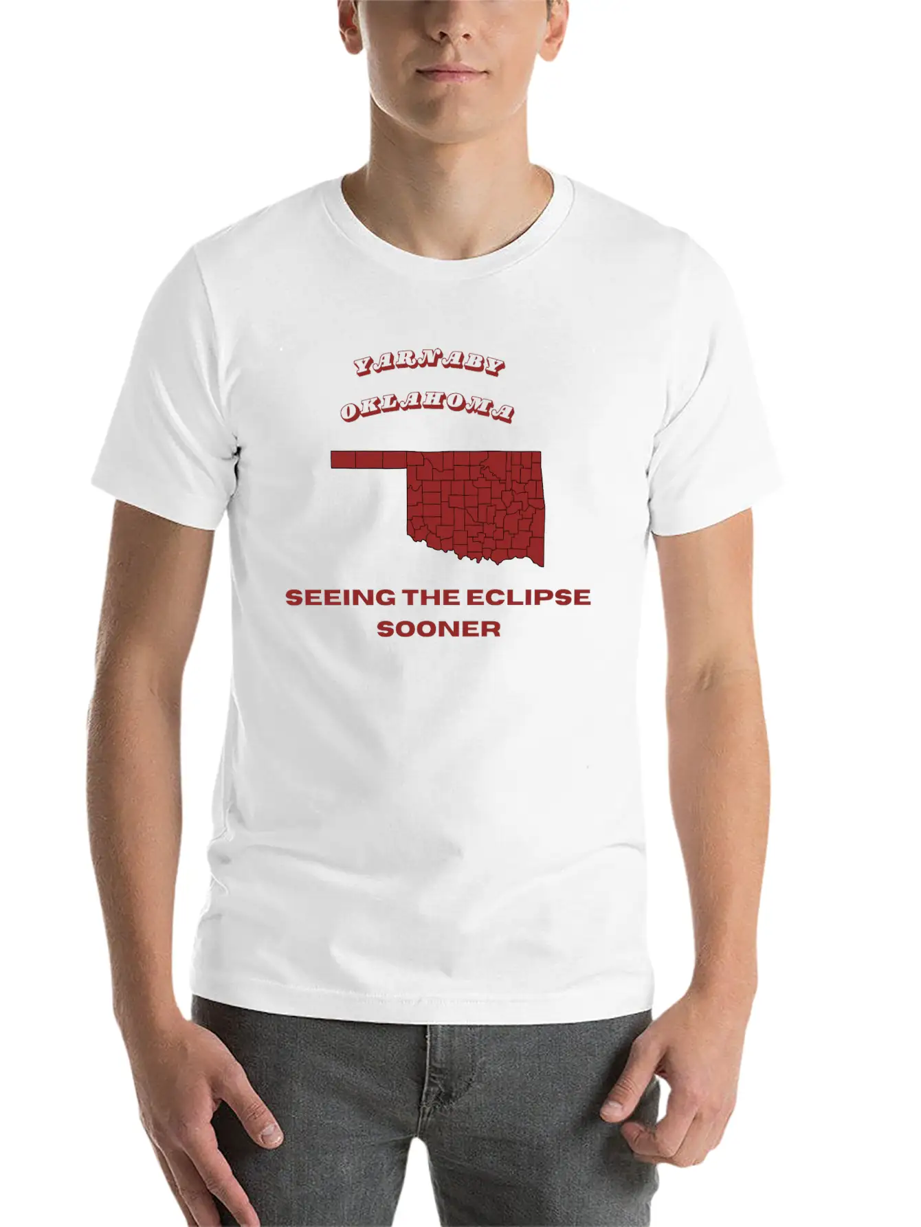 Yarnaby Oklahoma Solar Eclipse Lightweight Cotton T-Shirt – Daily Comfort Graphic Shirt
