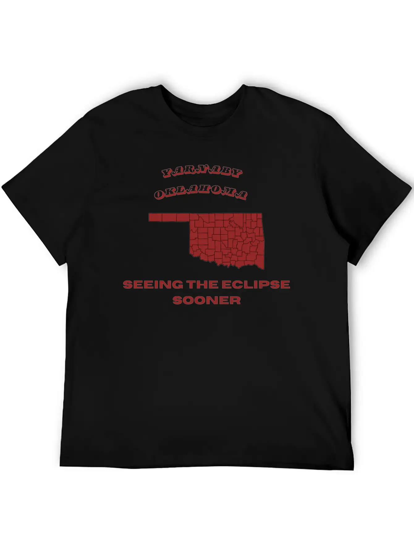 Yarnaby Oklahoma Solar Eclipse Lightweight Cotton T-Shirt – Daily Comfort Graphic Shirt
