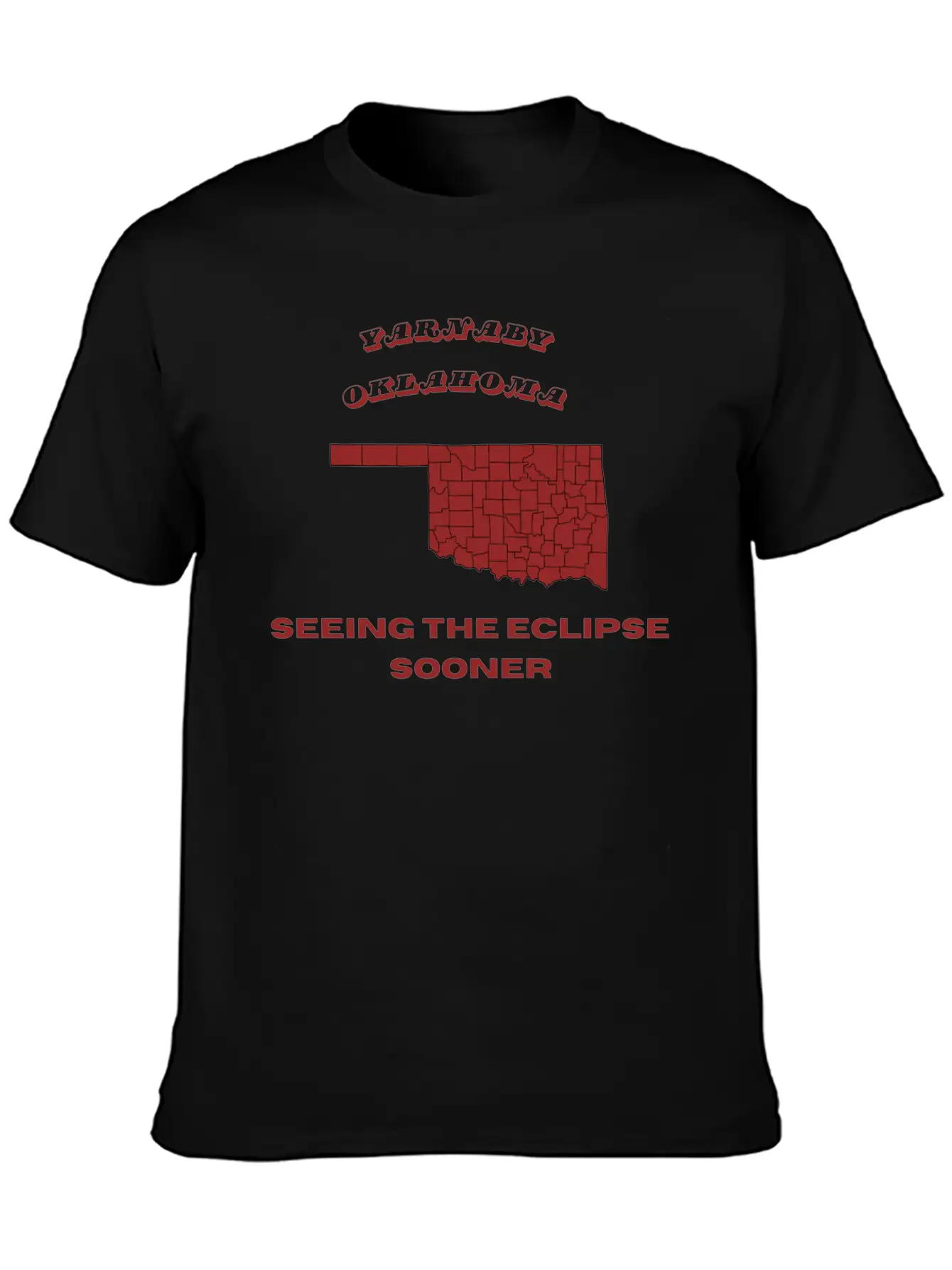 Yarnaby Oklahoma Solar Eclipse Lightweight Cotton T-Shirt – Daily Comfort Graphic Shirt