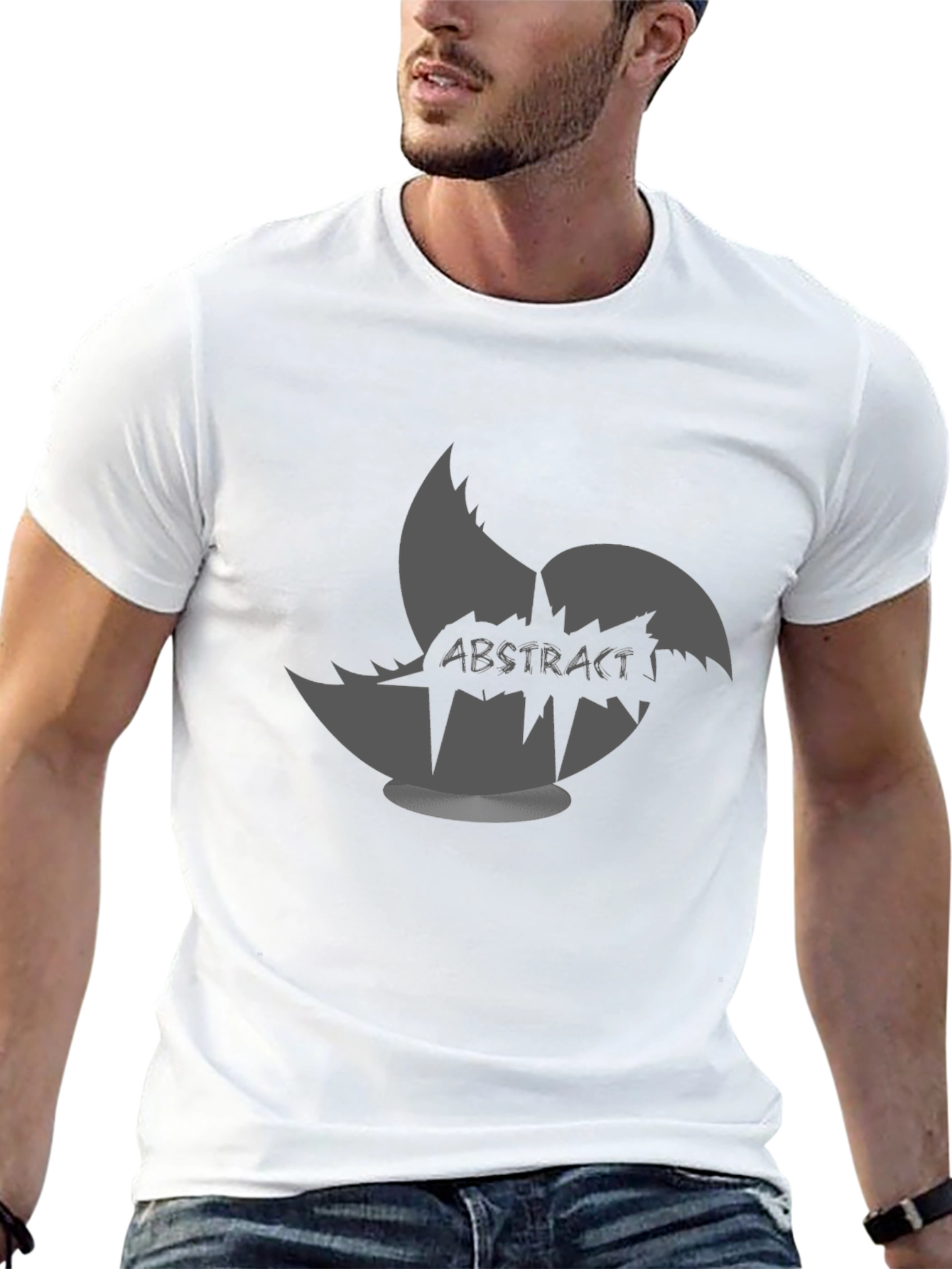 Abstract Graphic Print T-Shirt - Stylish Mens Tee