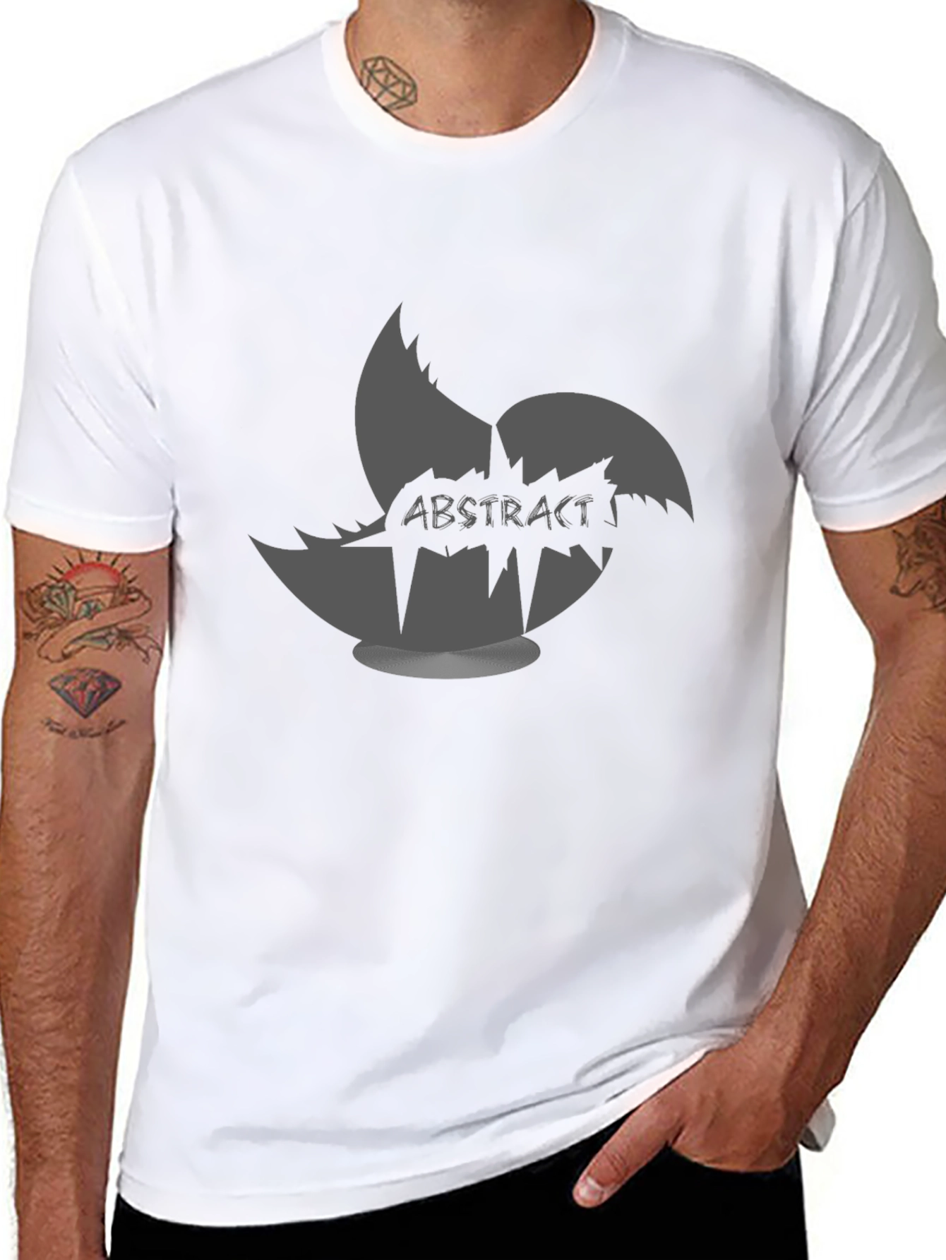 Abstract Graphic Print T-Shirt - Stylish Mens Tee