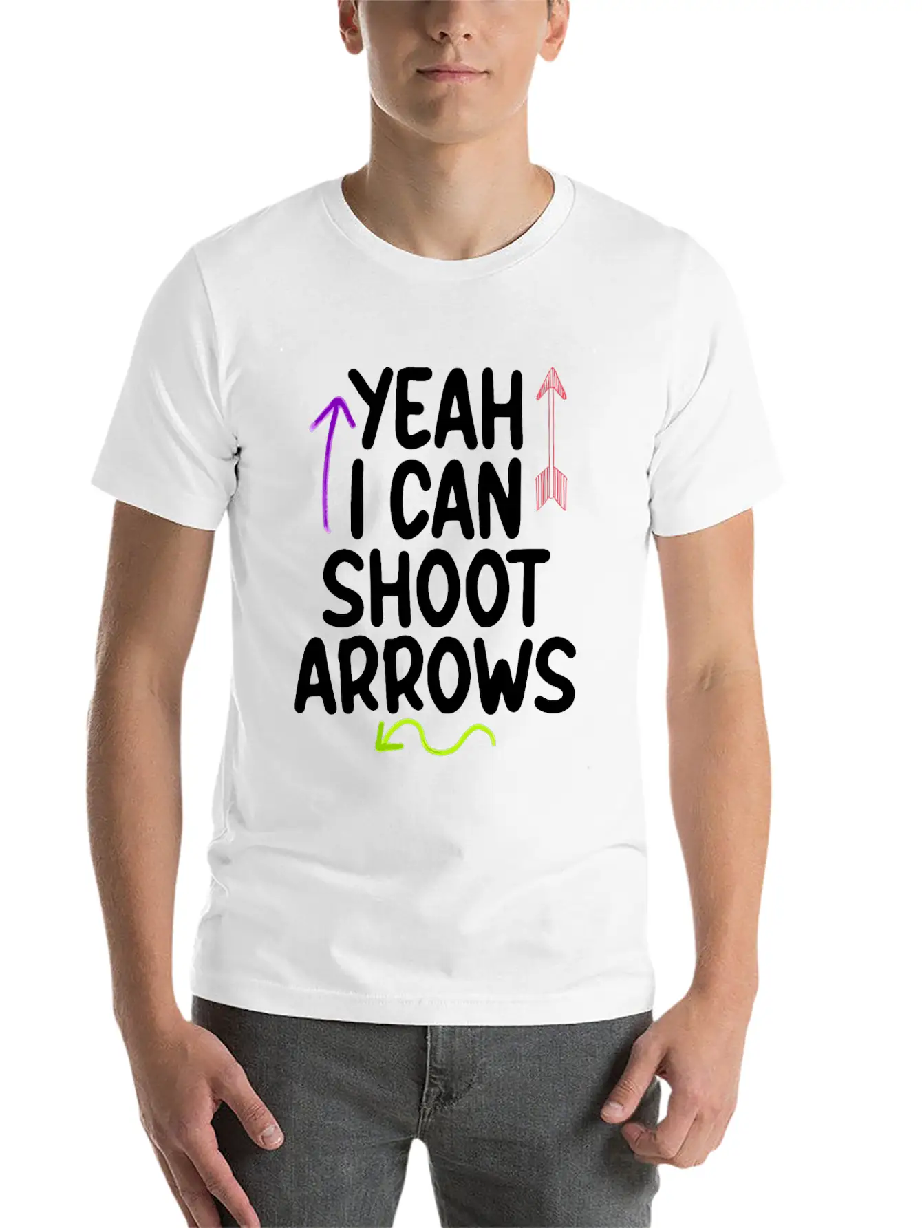 Yeah I Can Shoot Arrows 2 Lightweight Cotton T-Shirt – Daily Comfort Graphic Shirt