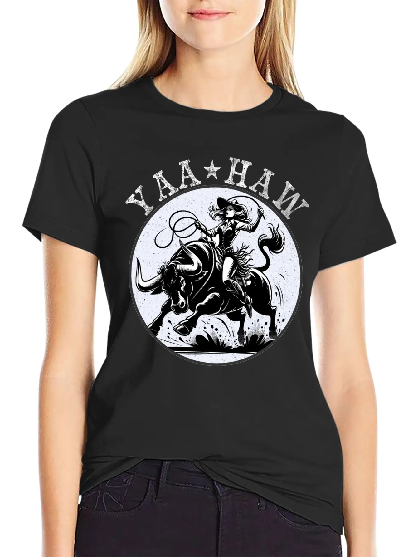 Yeehaw Howdy Girl Riding Shirt Unisex Casual T-Shirt – Clean Design For Daily Comfort