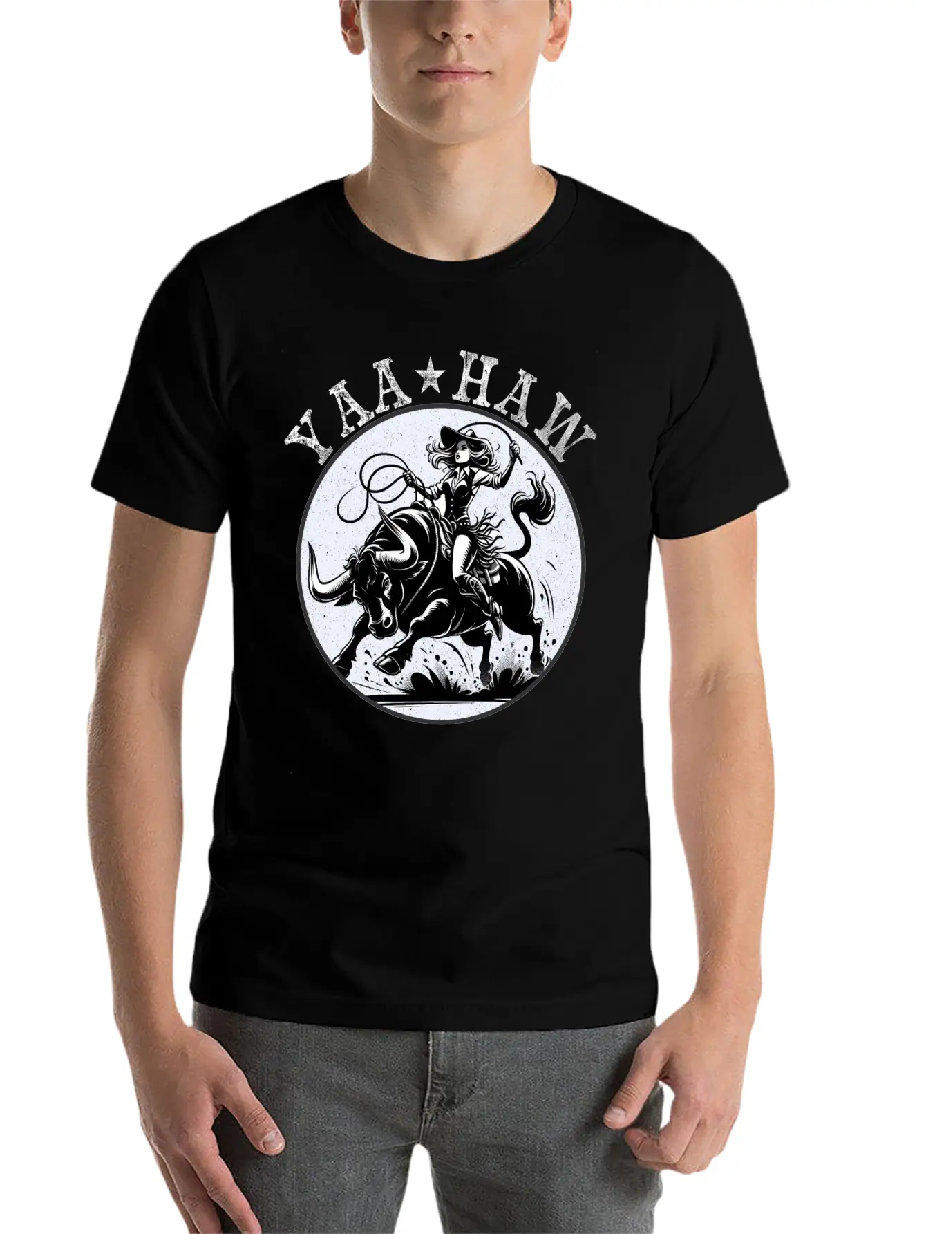 Yeehaw Howdy Girl Riding Shirt Unisex Casual T-Shirt – Clean Design For Daily Comfort
