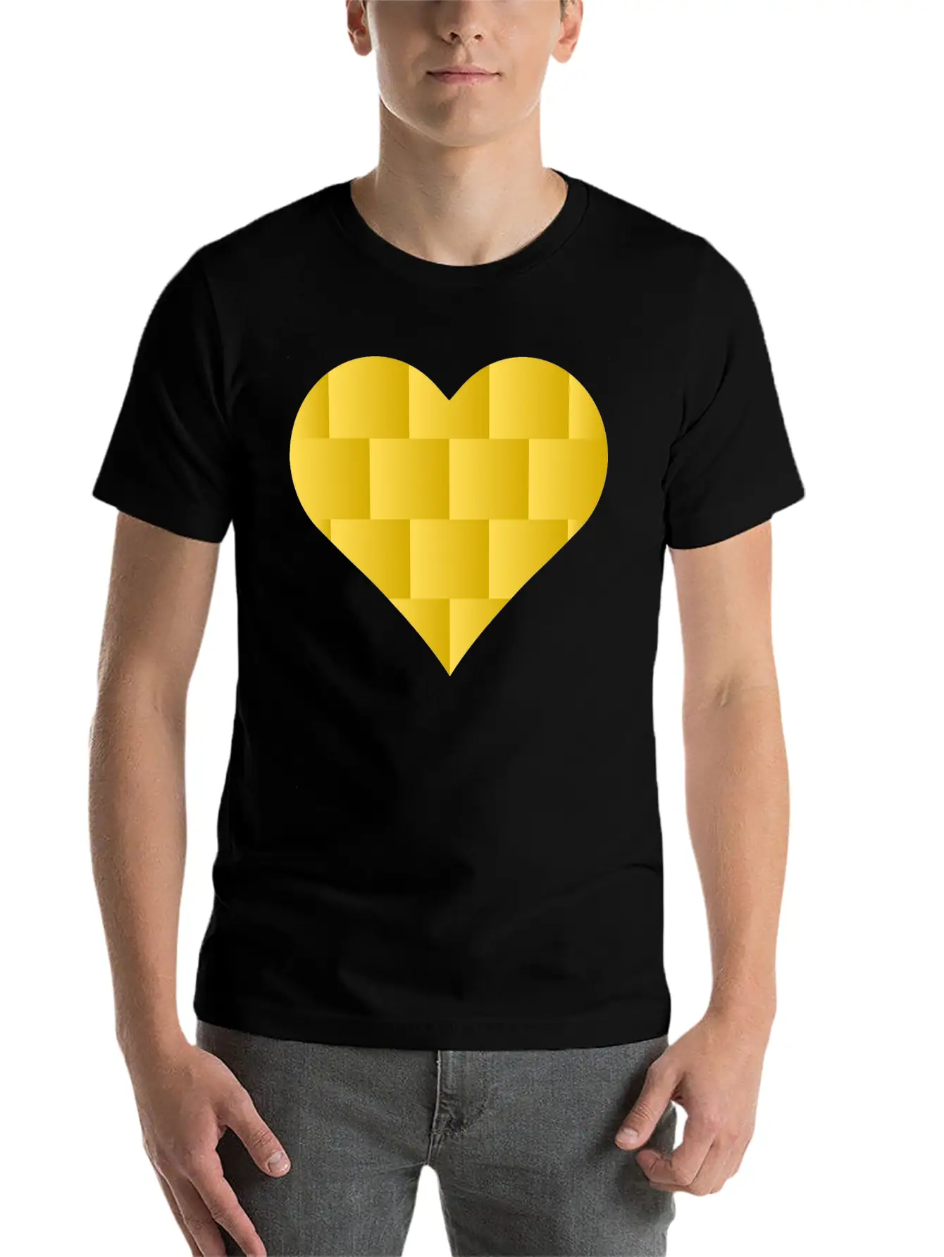 Yellow Cute Heart Icon Basic Graphic T-Shirt – Daily Comfort In Soft Cotton