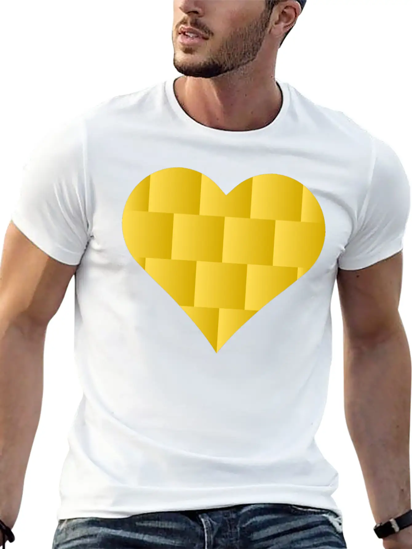 Yellow Cute Heart Icon Basic Graphic T-Shirt – Daily Comfort In Soft Cotton