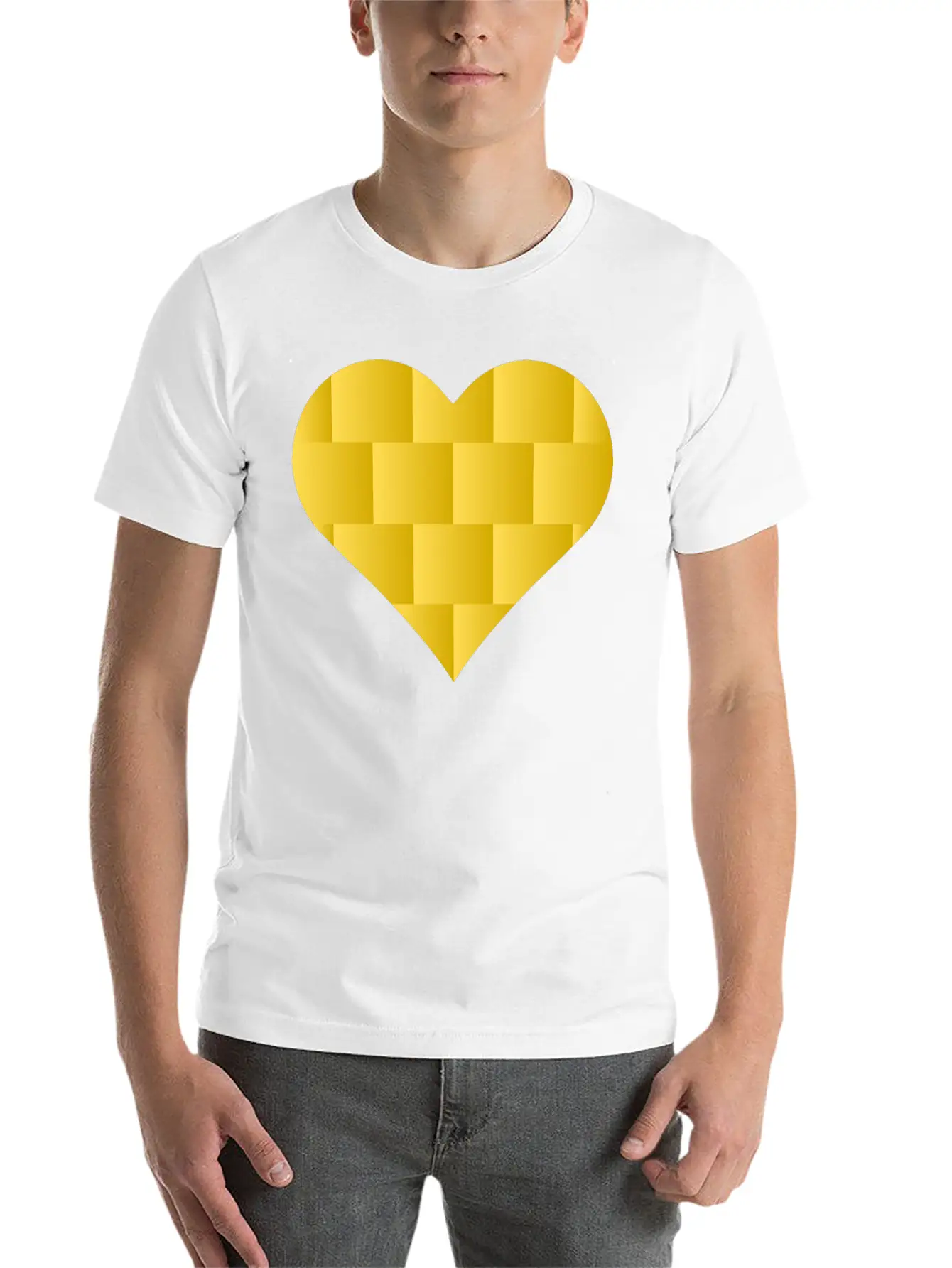 Yellow Cute Heart Icon Basic Graphic T-Shirt – Daily Comfort In Soft Cotton