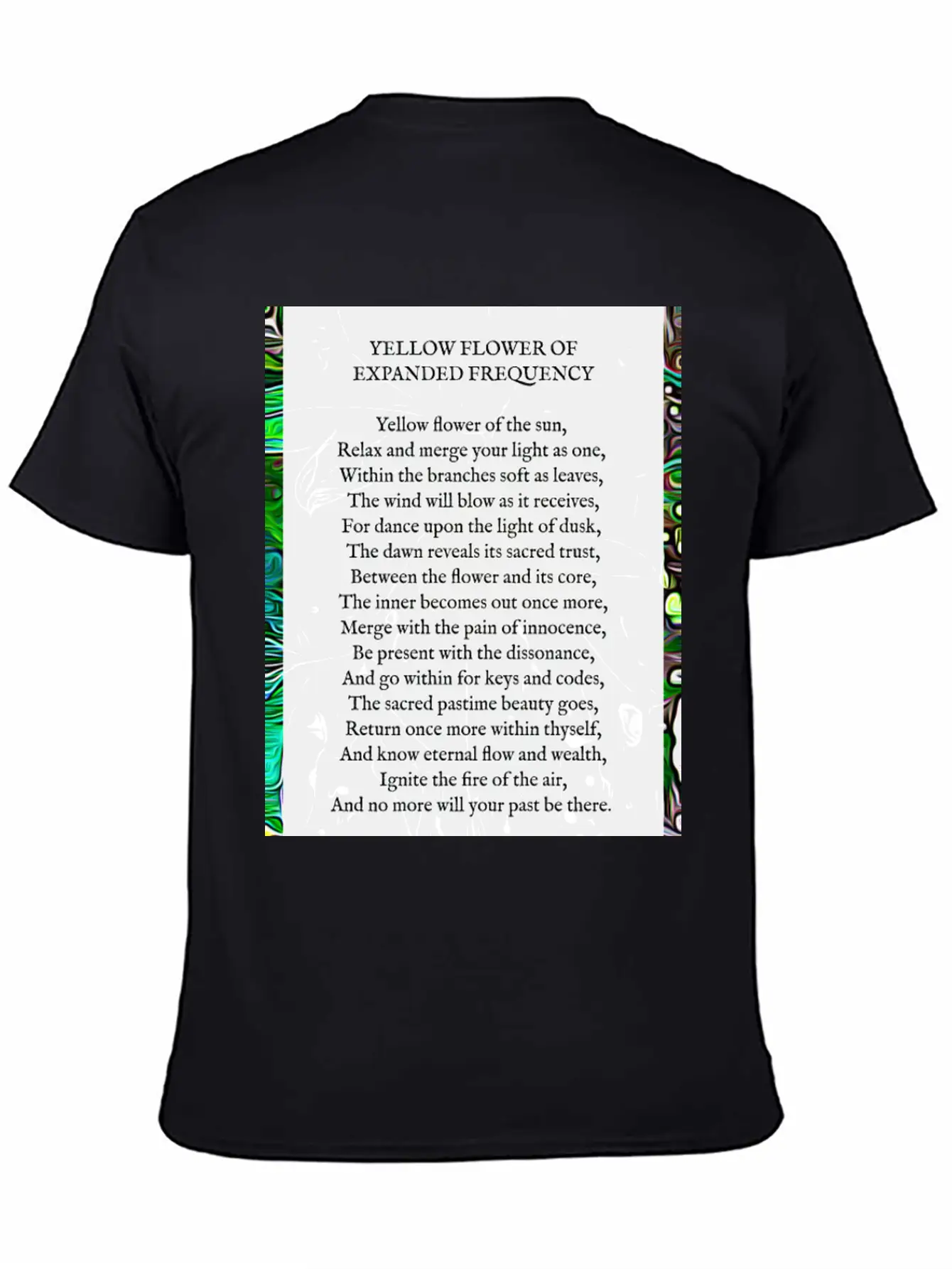 Yellow Flower Of Expanded Frequency Poem Relaxed Everyday Tee – Lightweight And Durable Cotton