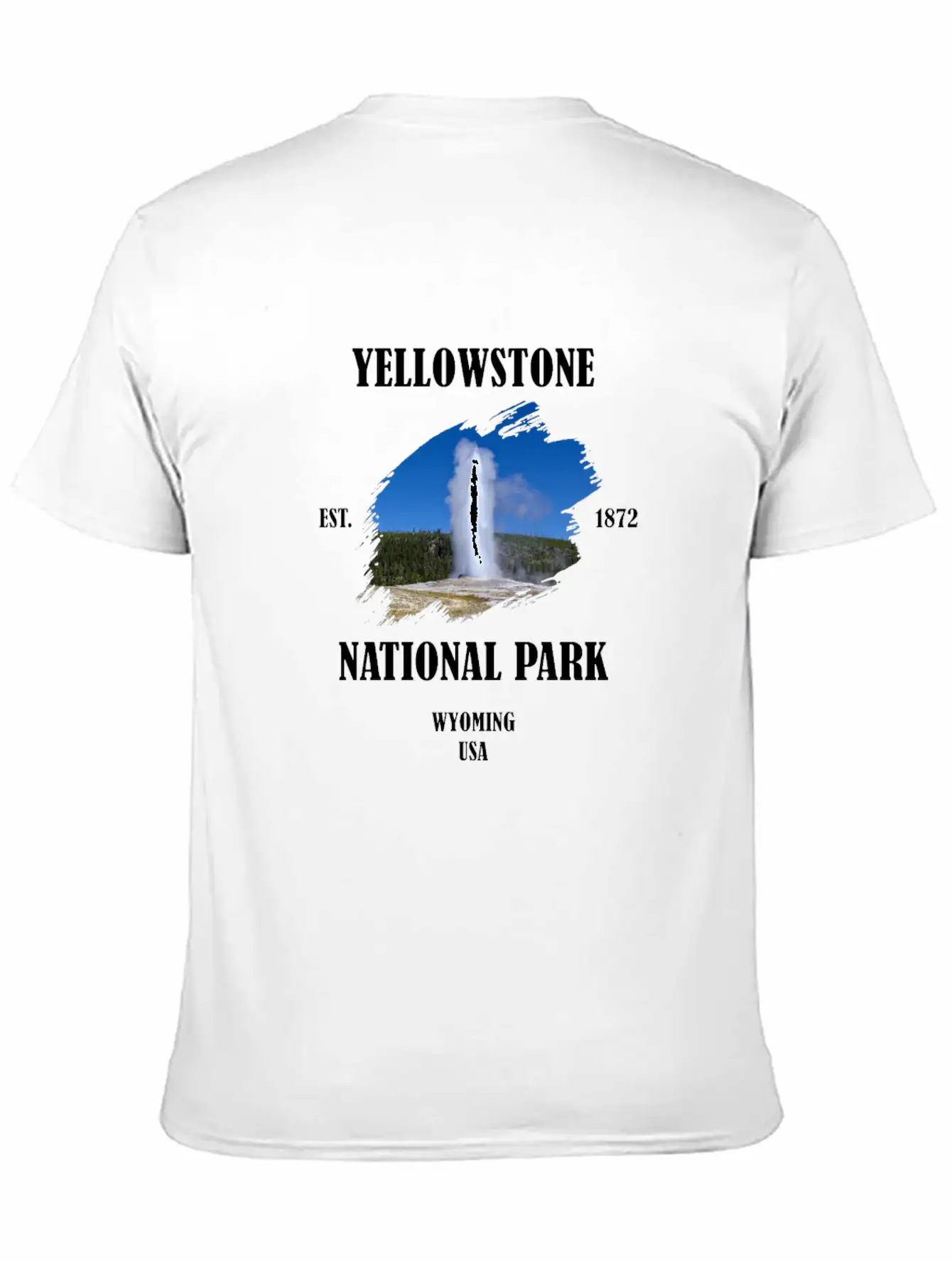 Yellowstone National Park Wyoming USA Geyser Bison Unisex Casual T-Shirt ��� Clean Design For Daily Comfort