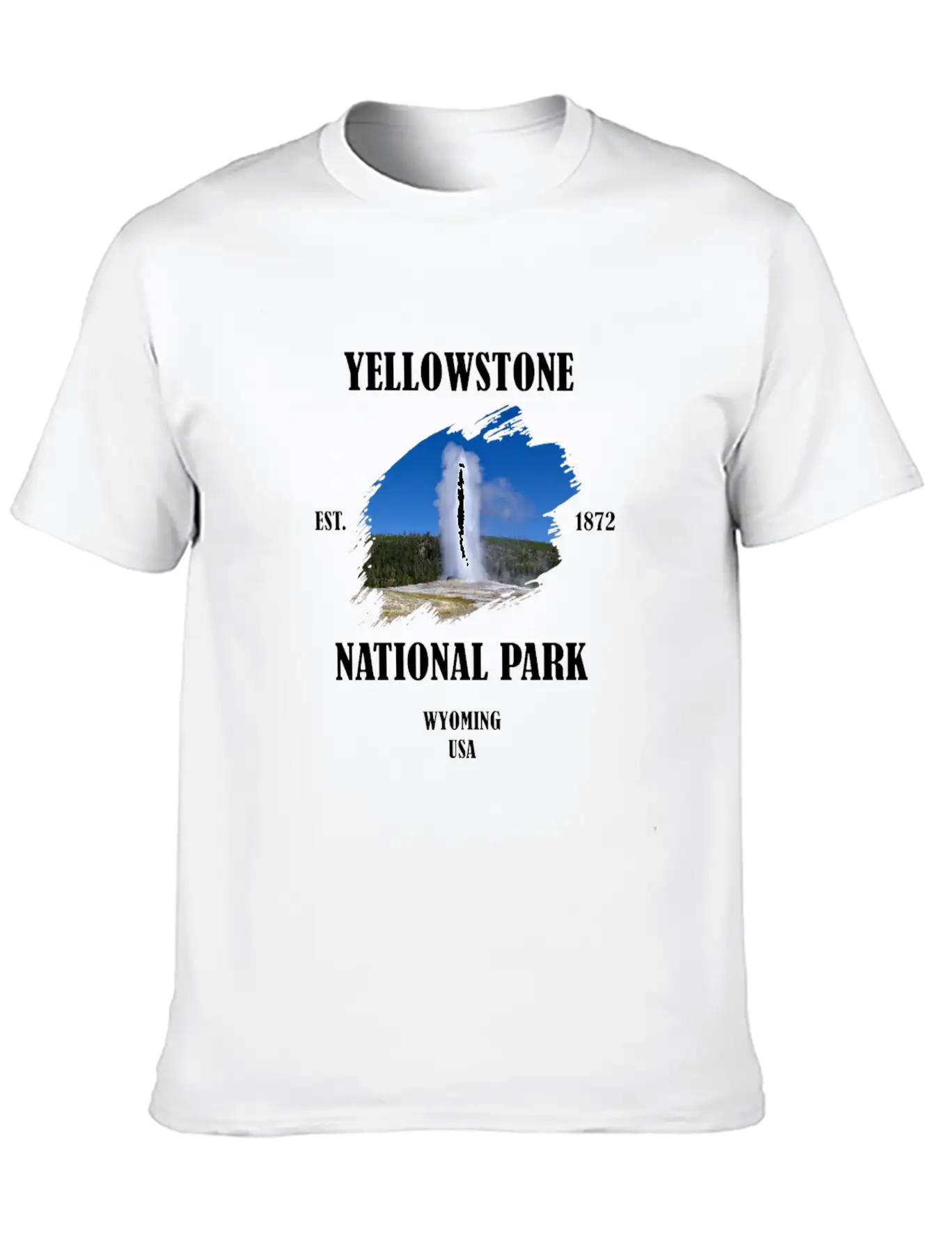 Yellowstone National Park Wyoming USA Geyser Bison Unisex Casual T-Shirt ��� Clean Design For Daily Comfort