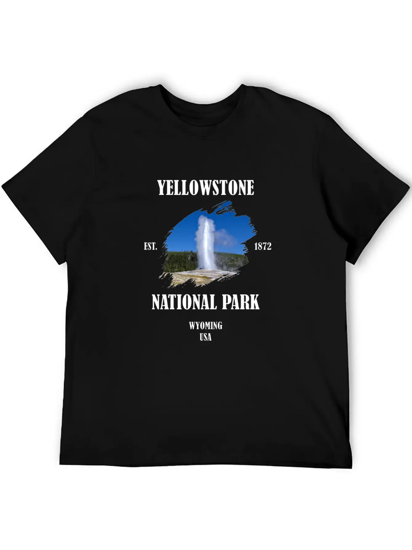 Yellowstone National Park Wyoming USA Geyser Bison Unisex Casual T-Shirt ��� Clean Design For Daily Comfort