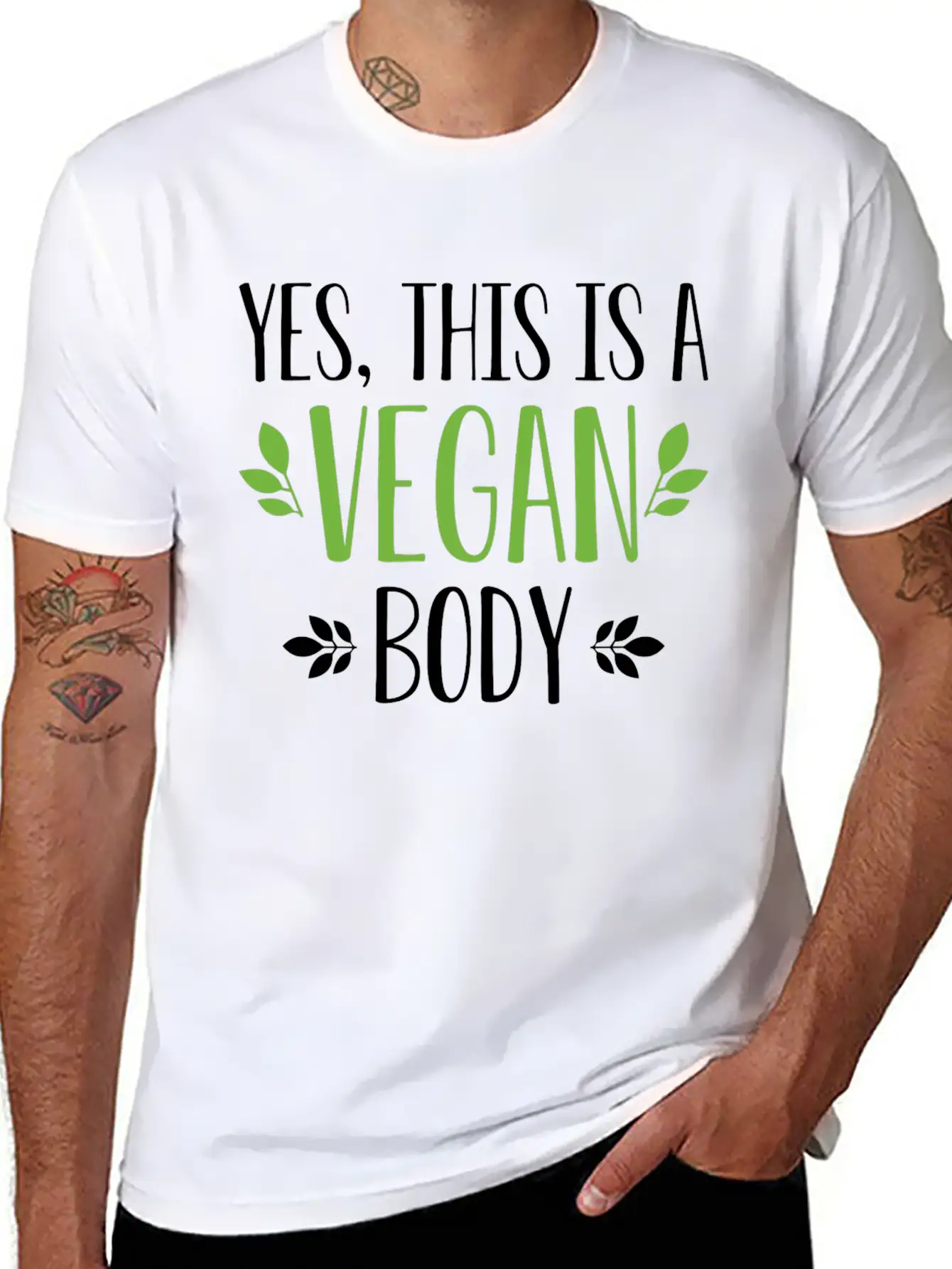 Yes This Is A Vegan Body Modern Fit Casual T-Shirt – Clean And Versatile Design
