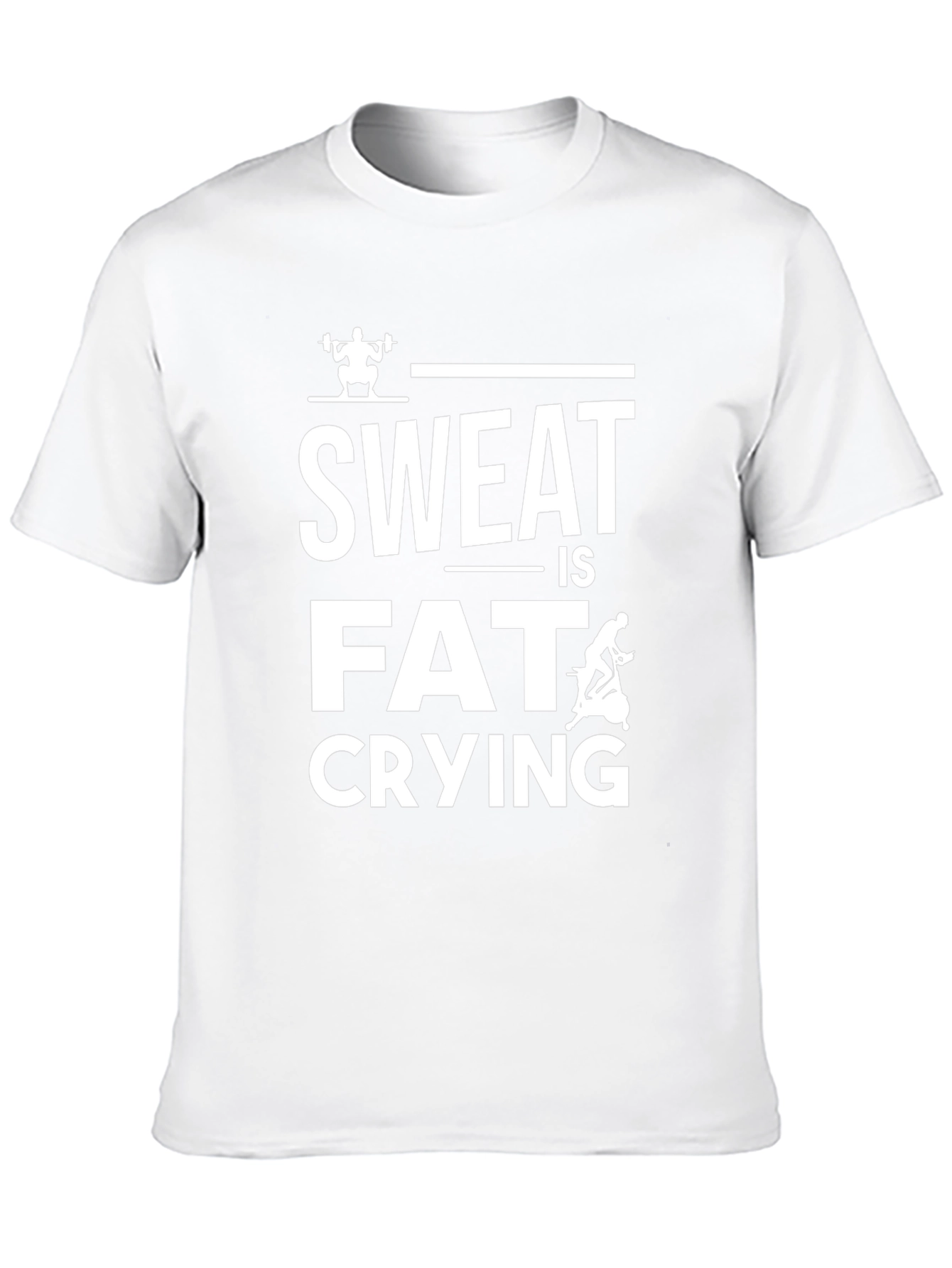 Sweat is Fat Crying Mens Black Graphic T-Shirt