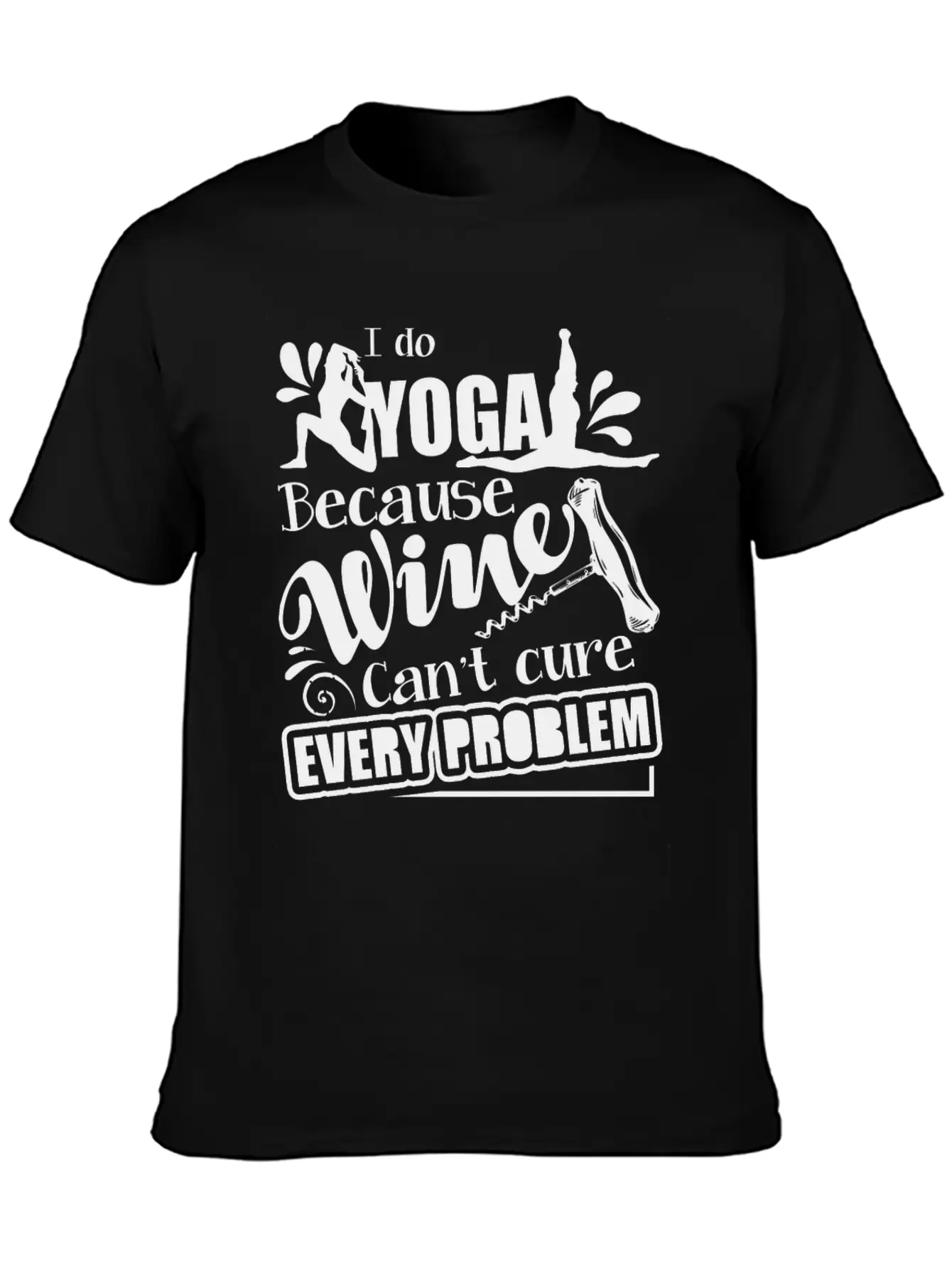 Yoga And Wine Mug Lightweight Cotton T-Shirt – Daily Comfort Graphic Shirt