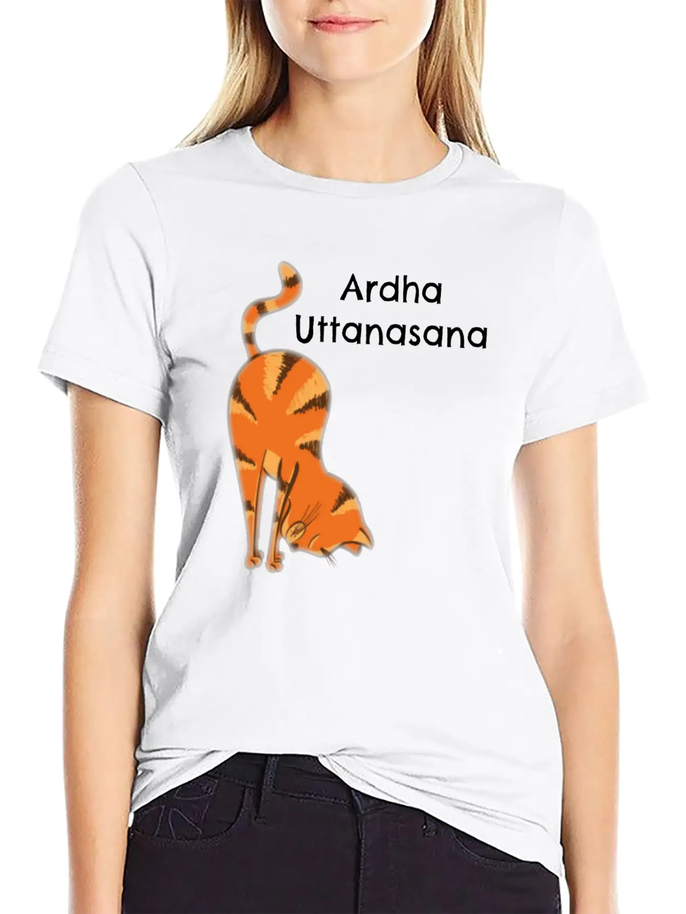 Yoga Cat- Ardha Uttanasan Classic Fit Graphic Tee For Daily Comfort – Unisex Cotton Shirt