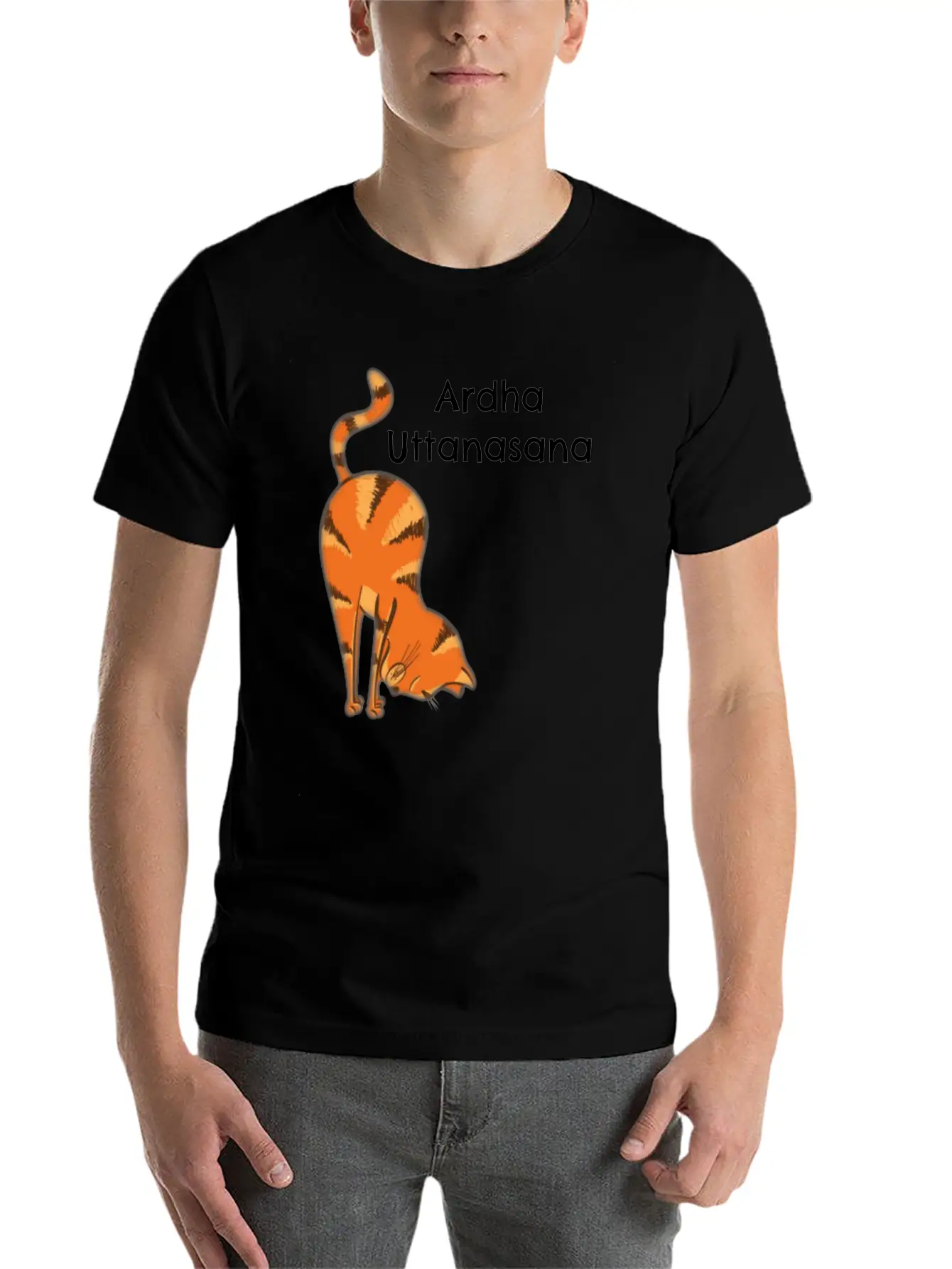 Yoga Cat- Ardha Uttanasan Classic Fit Graphic Tee For Daily Comfort – Unisex Cotton Shirt