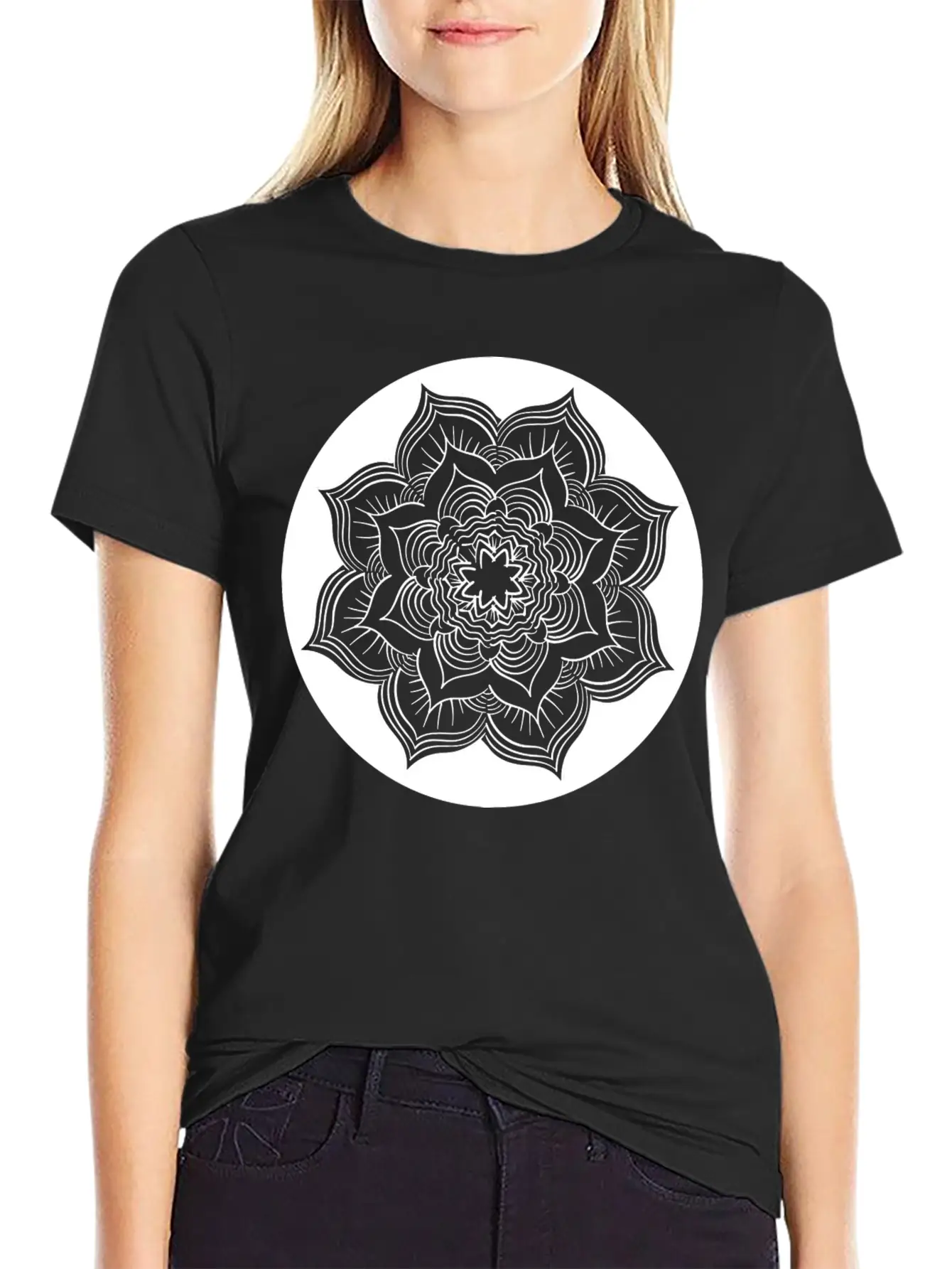 Yoga Lotus Flower Mandala Unisex Casual T-Shirt – Clean Design For Daily Comfort