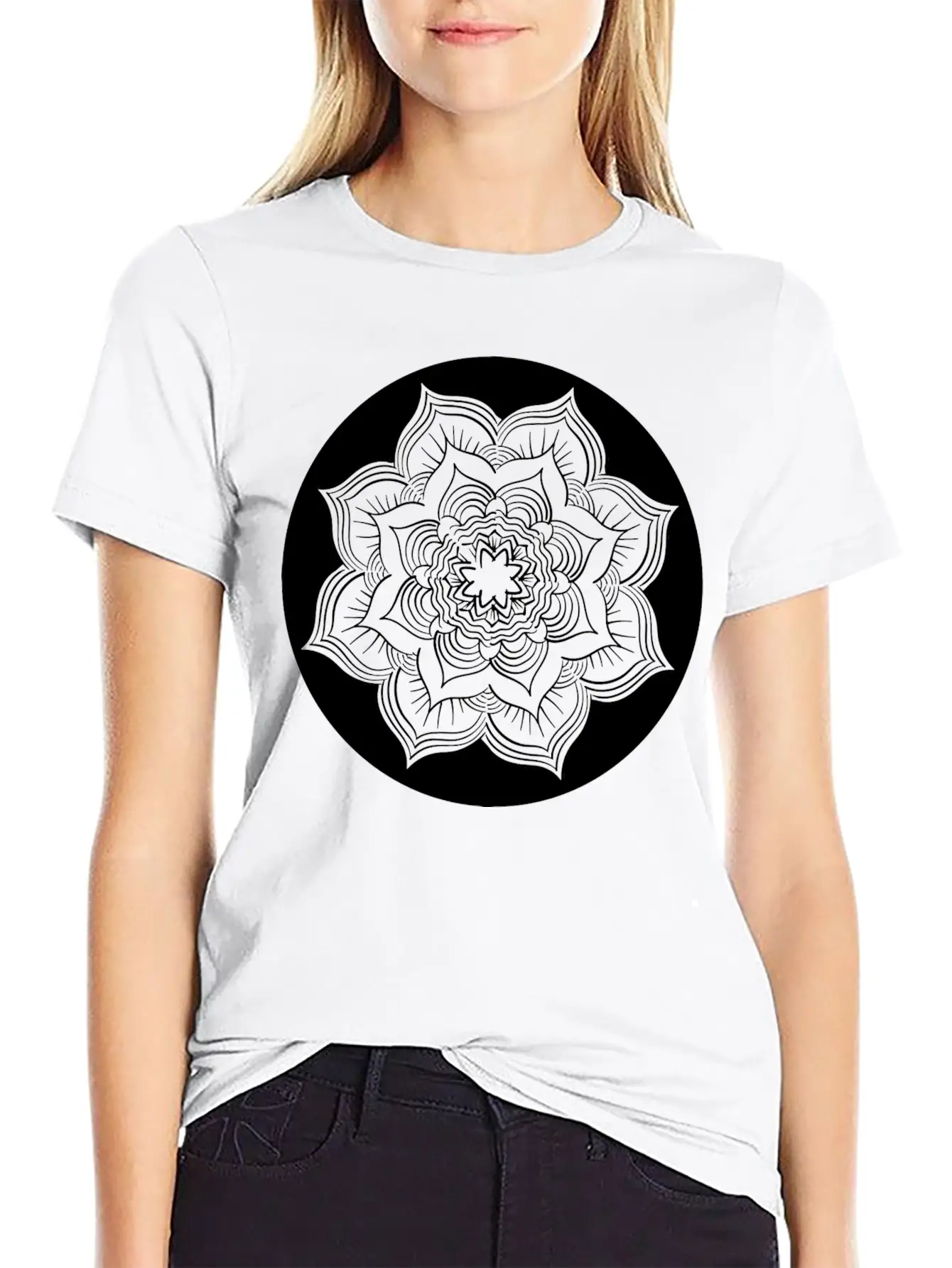 Yoga Lotus Flower Mandala Unisex Casual T-Shirt – Clean Design For Daily Comfort