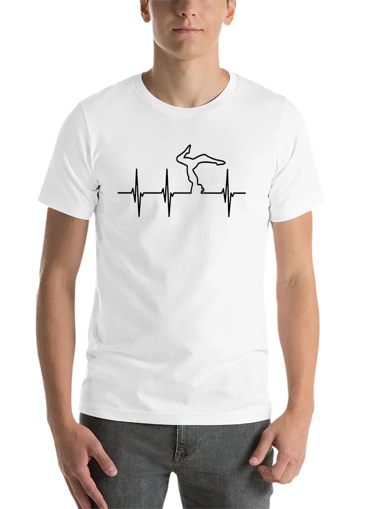 Yoga Lover ECG Heartline Stylish Everyday T-Shirt – Unisex Basic Cotton Tee