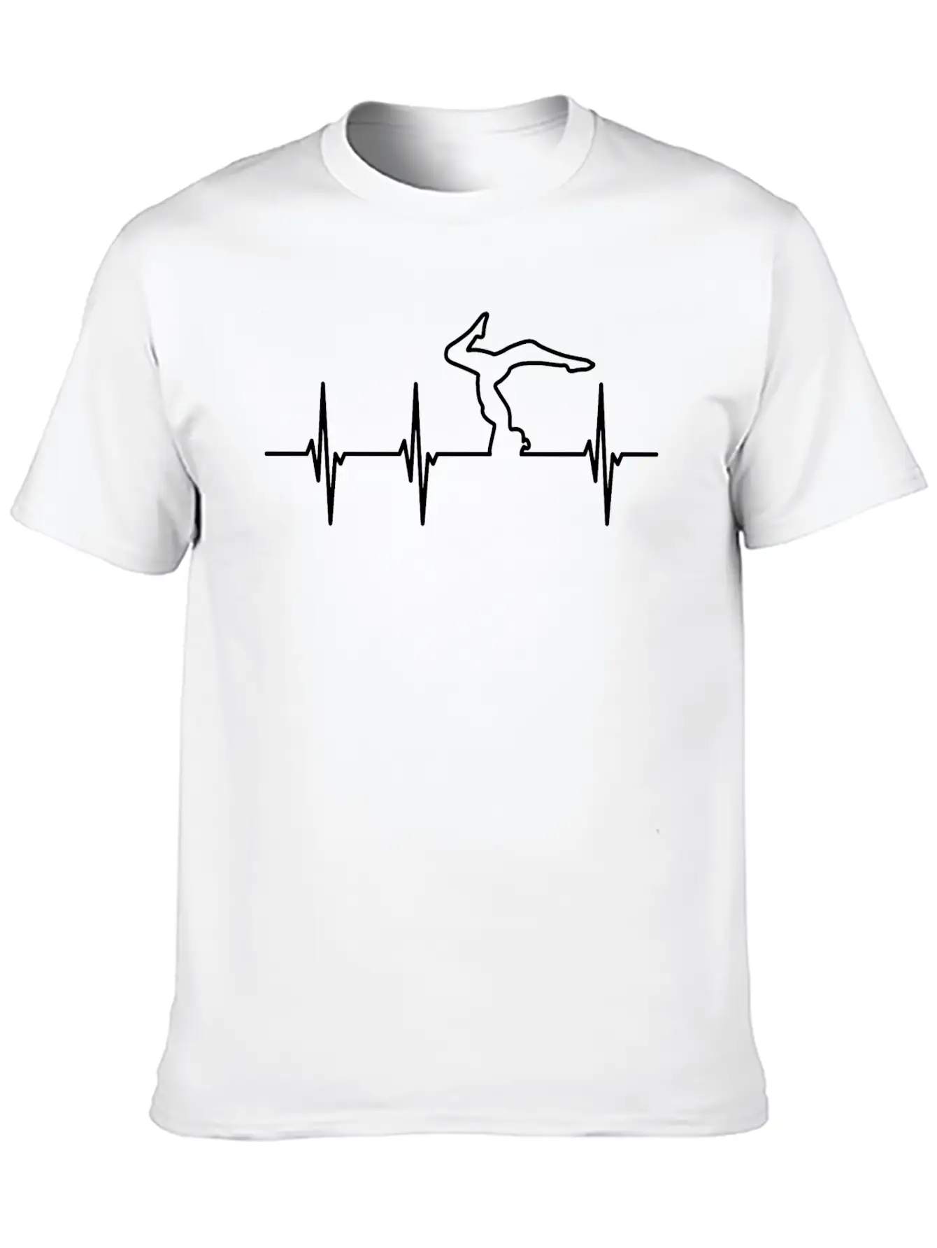 Yoga Lover ECG Heartline Stylish Everyday T-Shirt – Unisex Basic Cotton Tee