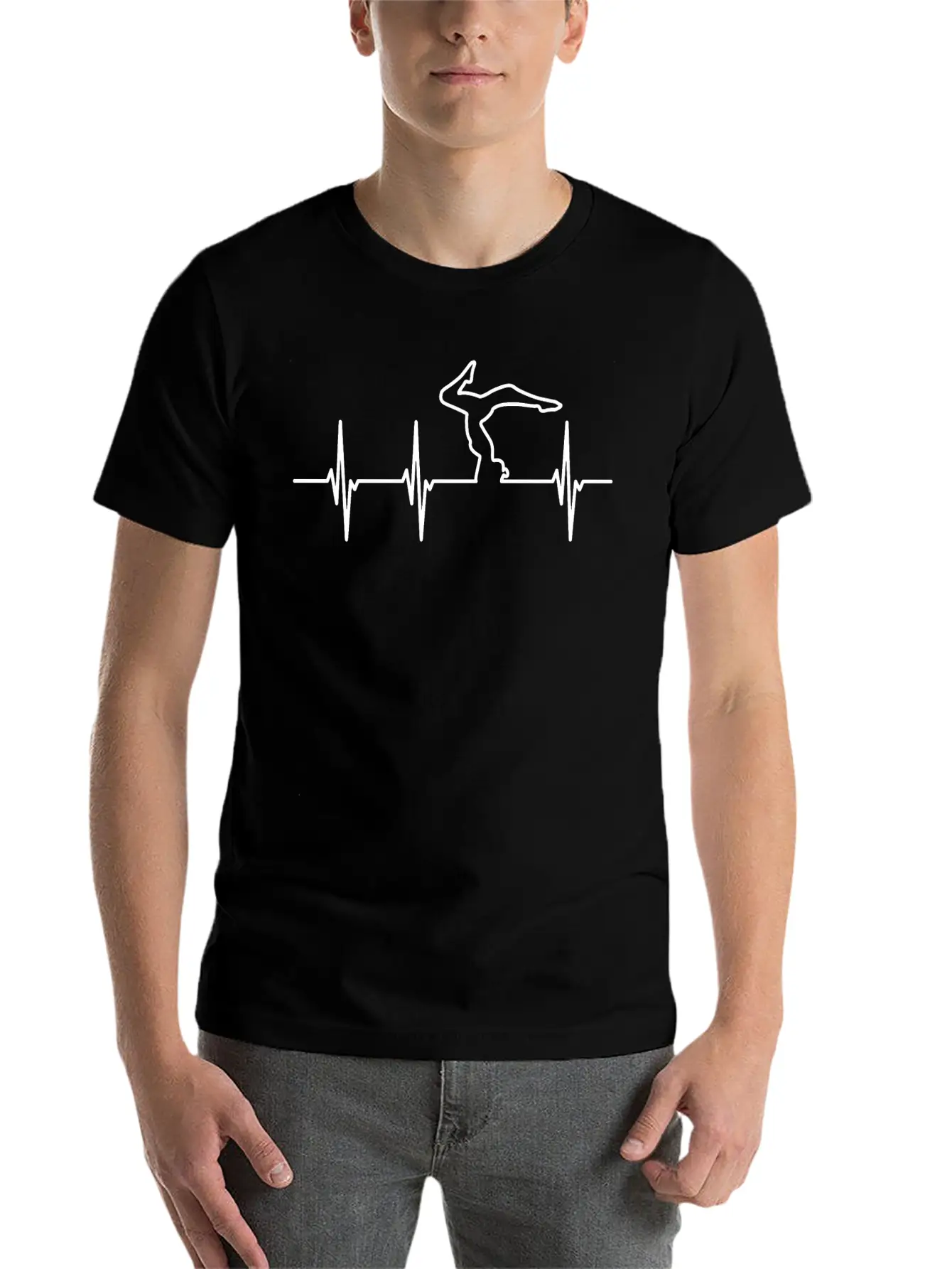 Yoga Lover ECG Heartline Stylish Everyday T-Shirt – Unisex Basic Cotton Tee